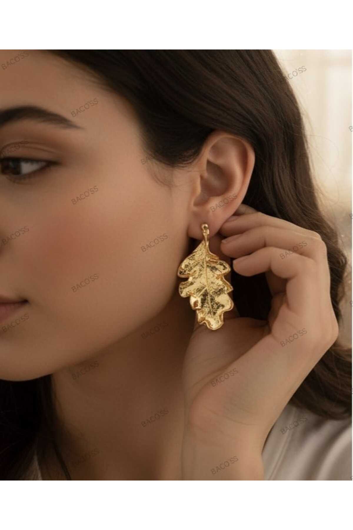 YAPRAK TASARIM ÇELİK KÜPE (BC-1245)