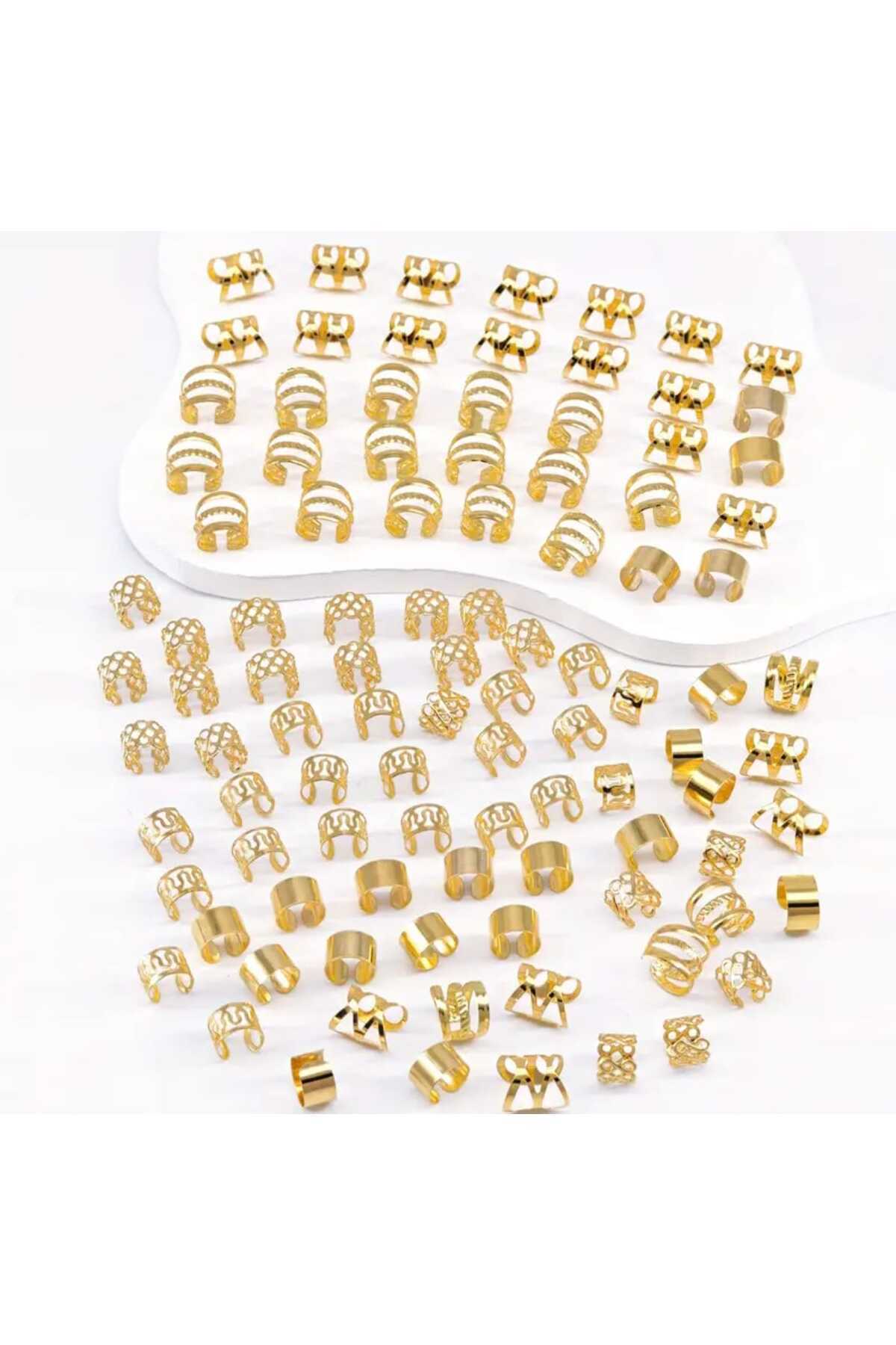 Bohem Saç Halkası-Saç Küpesi Seti Modern Stil 10 Lu Hair Charms ( BC-1219 )