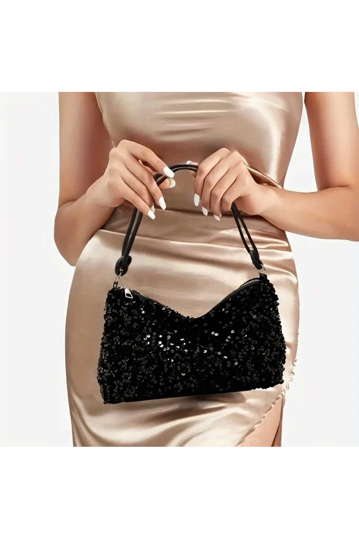 Kadın Pullu Payet Omuz Çantası (bc-1218-syh )