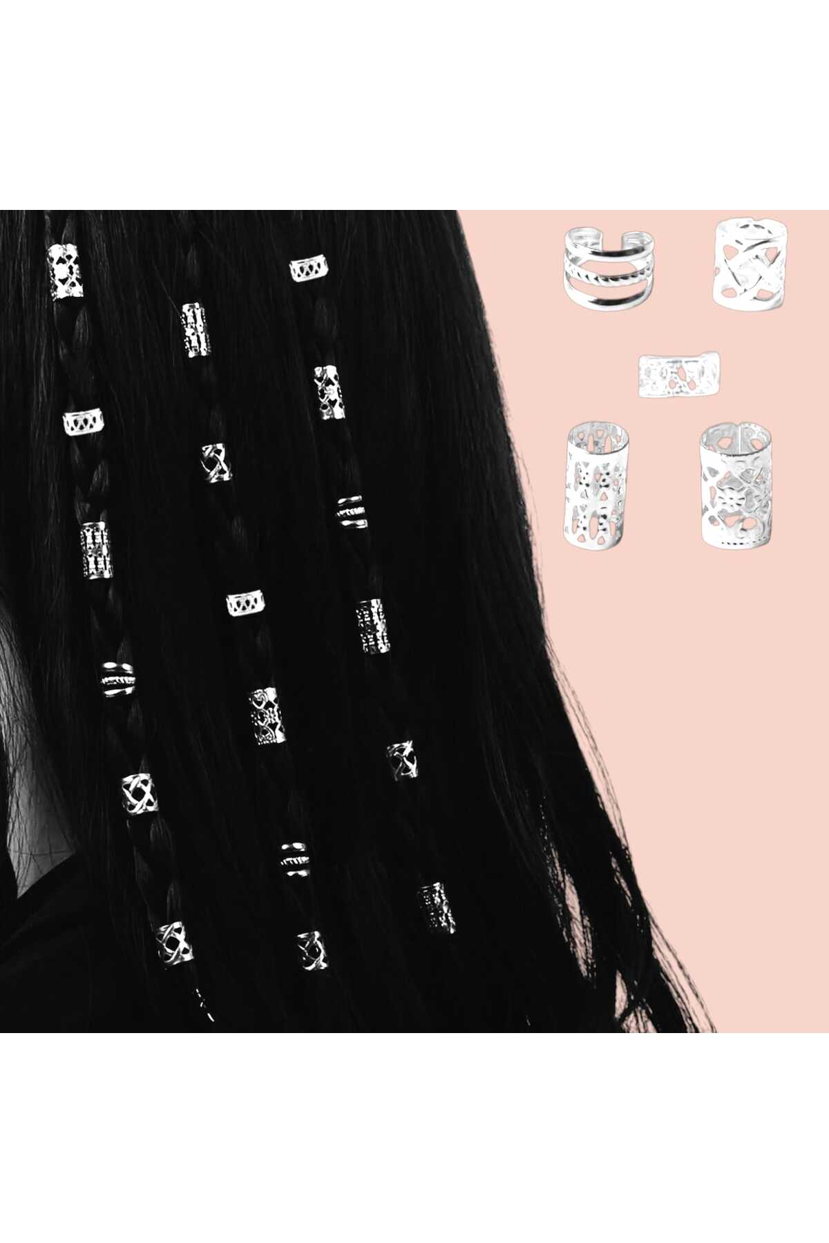 Bohem Saç Halkası-Saç Küpesi Prenses Model 10 'lu Hair Charms (BC-1225 )