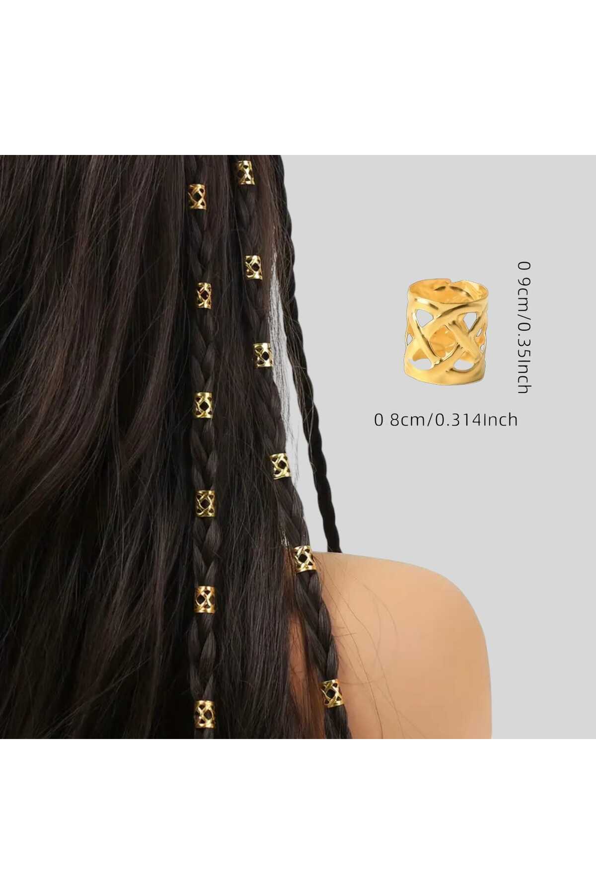 Bohem Saç Halkası-saç Küpesi Kafes Model 10 Lu Hair Charms ( Bc-1035 )