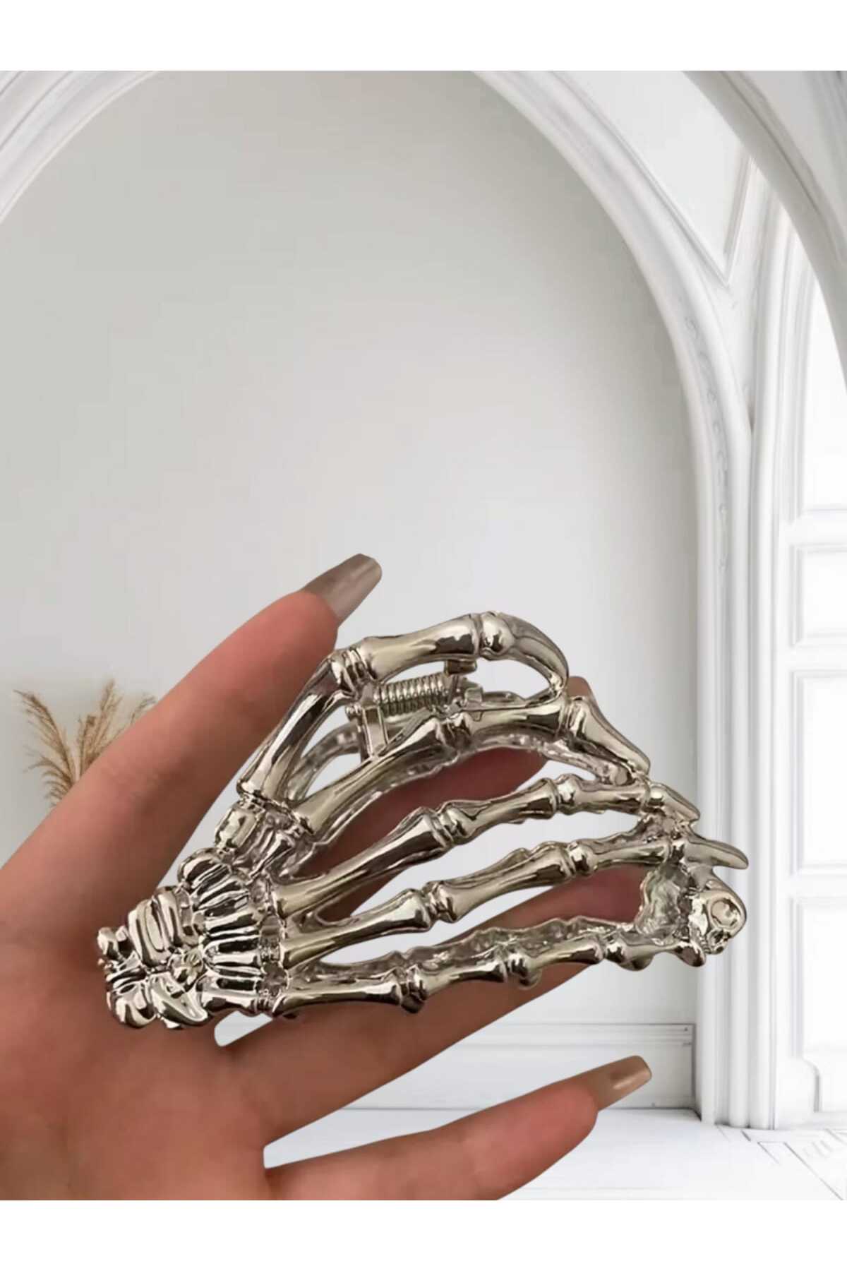 HALLOWEEN GOTİK İSKELET EL METAL MANDAL TOKA CADILAR BAYRAMI ( BC-1004 )