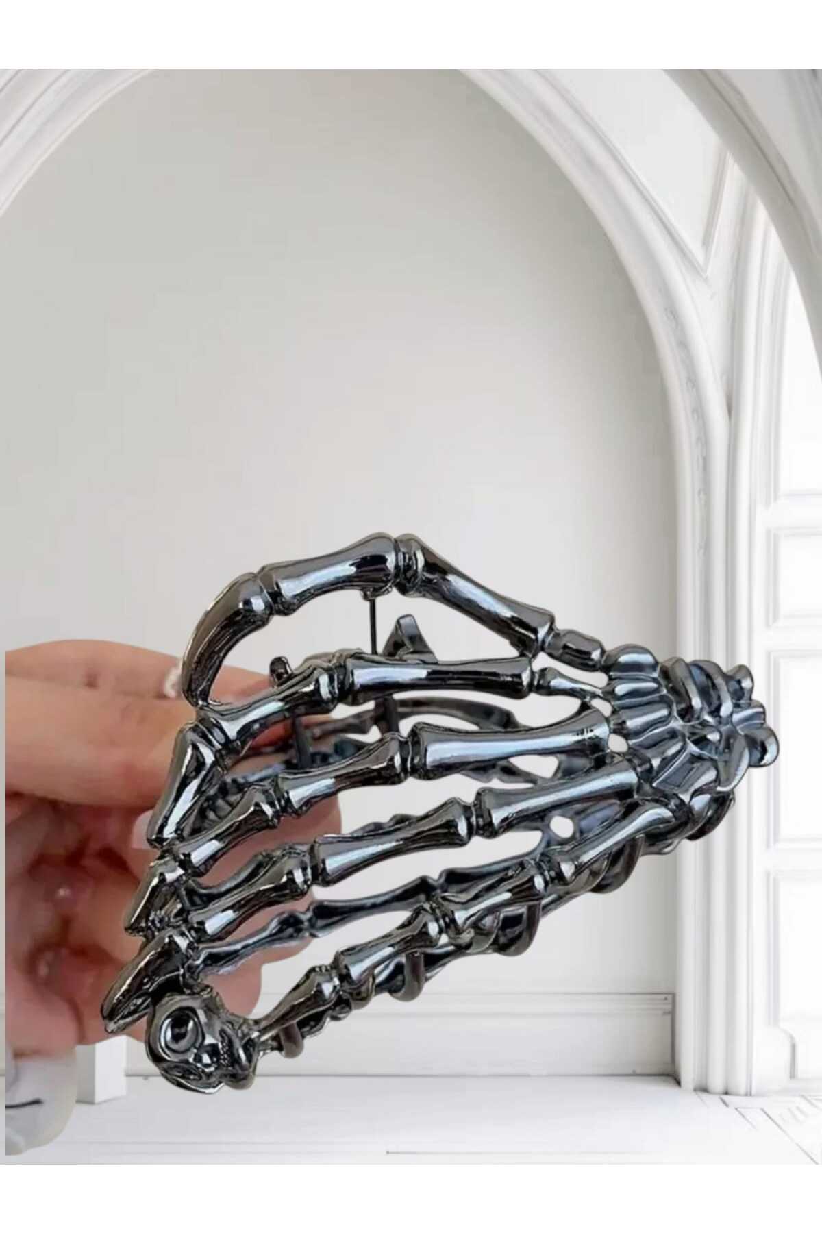 HALLOWEEN GOTİK İSKELET EL METAL MANDAL TOKA CADILAR BAYRAMI ( BC-1003 )