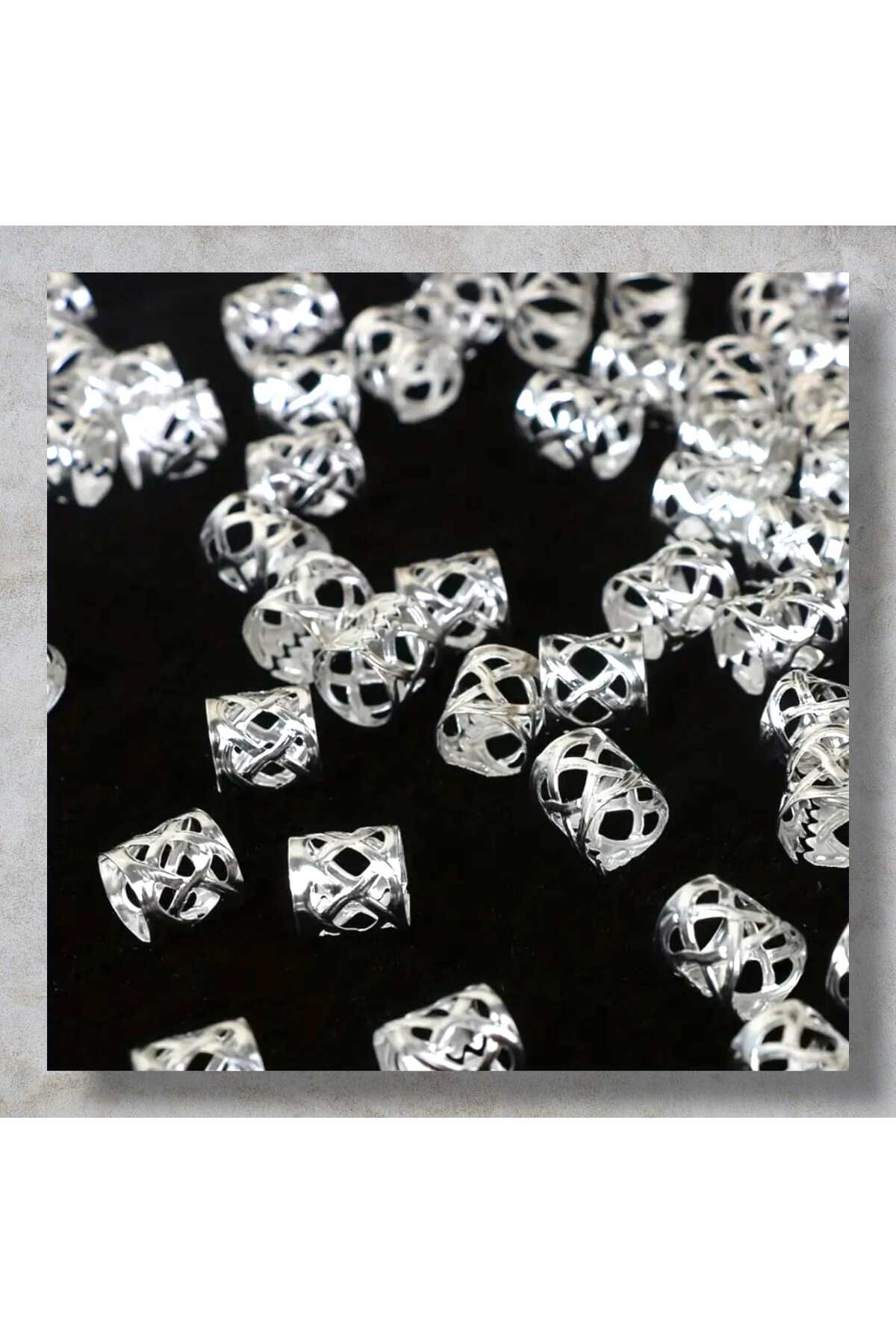 Bohem Saç Halkası Saç Küpesi Kafes Model 10 Lu Hair Charms ( Bc-1036 )