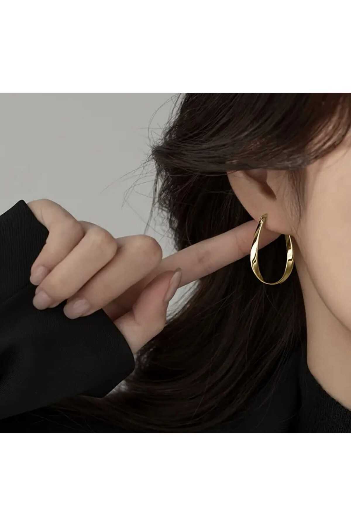 Elegant Möbiüs Tasarım Halka Küpe ( Bc-1195 )