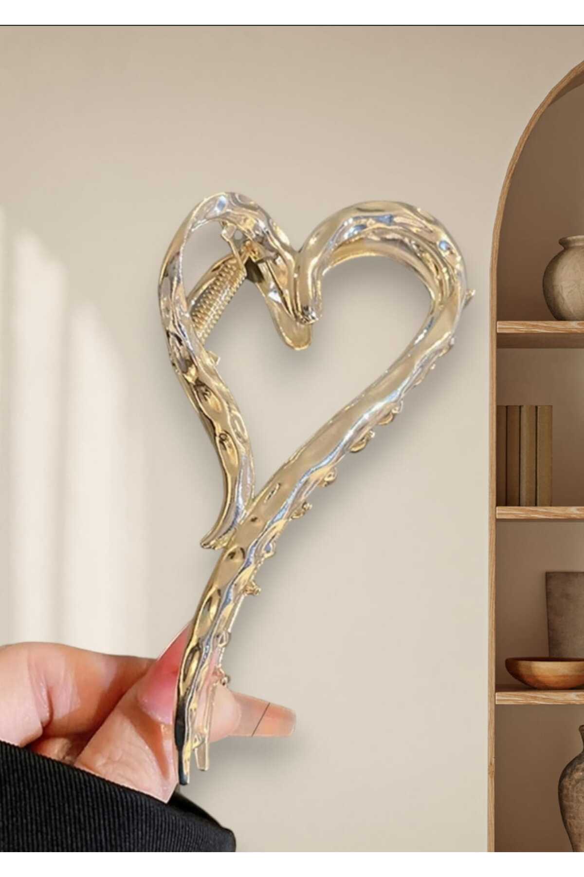 KALP ŞEKİLLİ TASARIM METAL MANDAL TOKA ( BC-1122 )