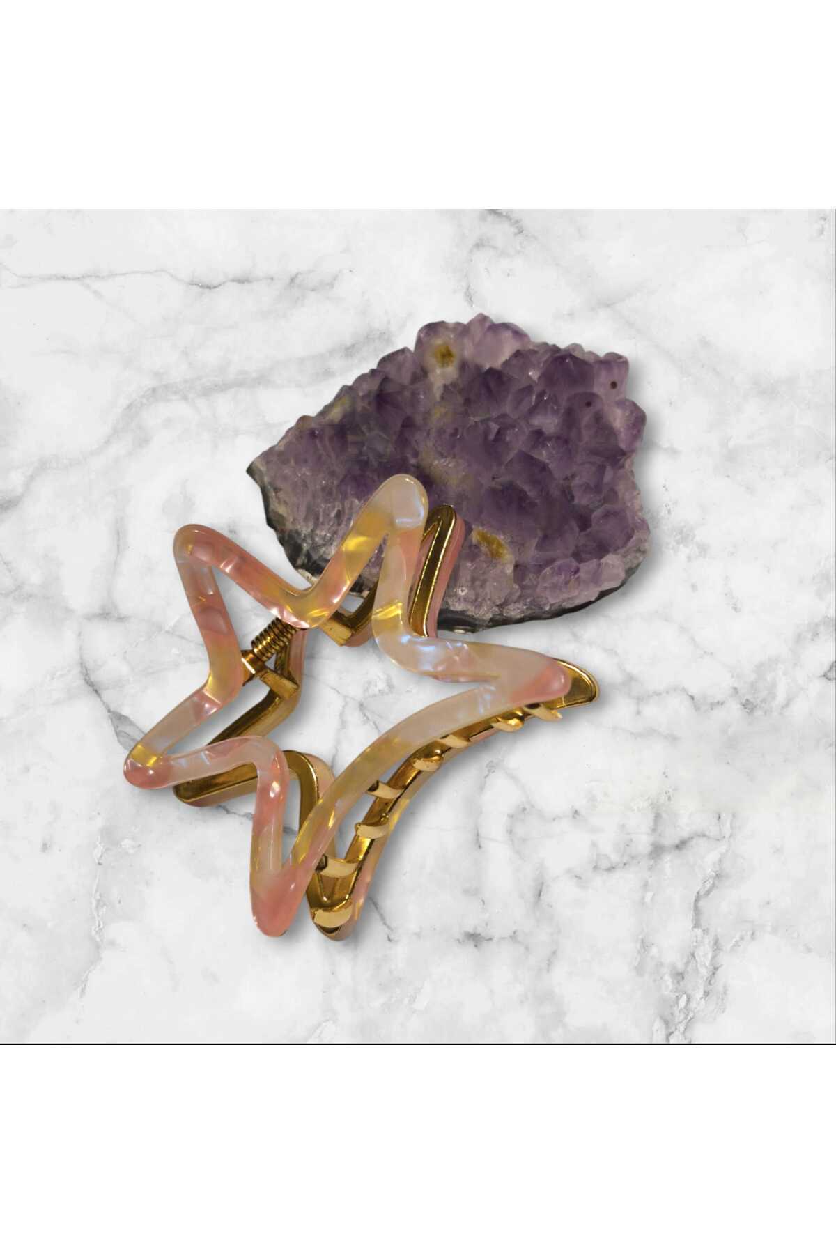 SEDEFLİ YILDIZ KEMİK METAL MANDAL TOKA ( BC-1172 )