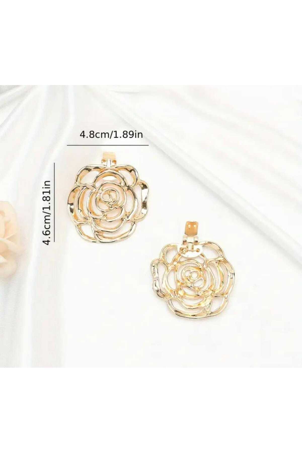 Bir Çift Ayakkabı Tokası -çanta Charms - Çıkarılabilir Klipsli Metal Gül Tasarım (bc-1213 )