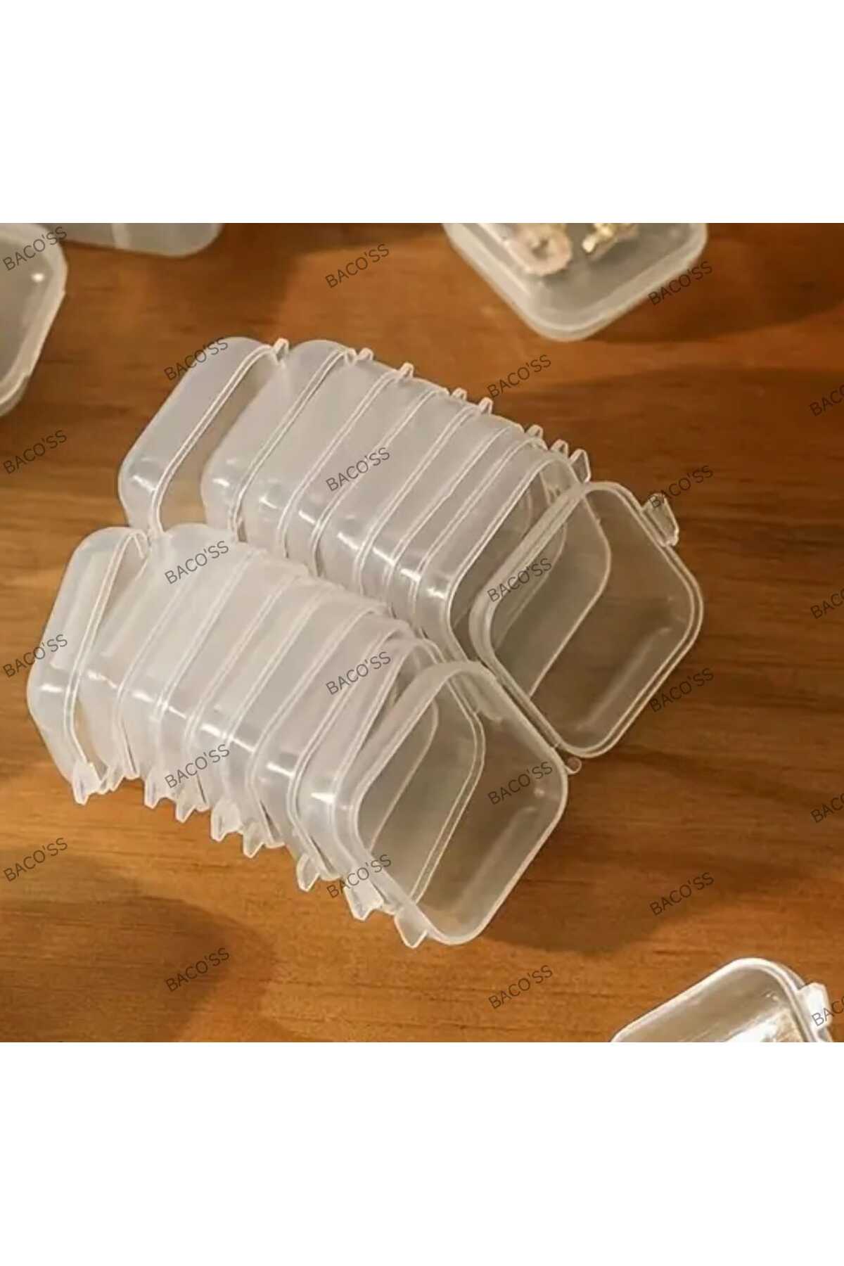 ŞEFFAF TAKI-KÜPE-TOKA VE AKSESUAR KUTUSU 10 'LU 3,5X3,5 (BC-1242 )