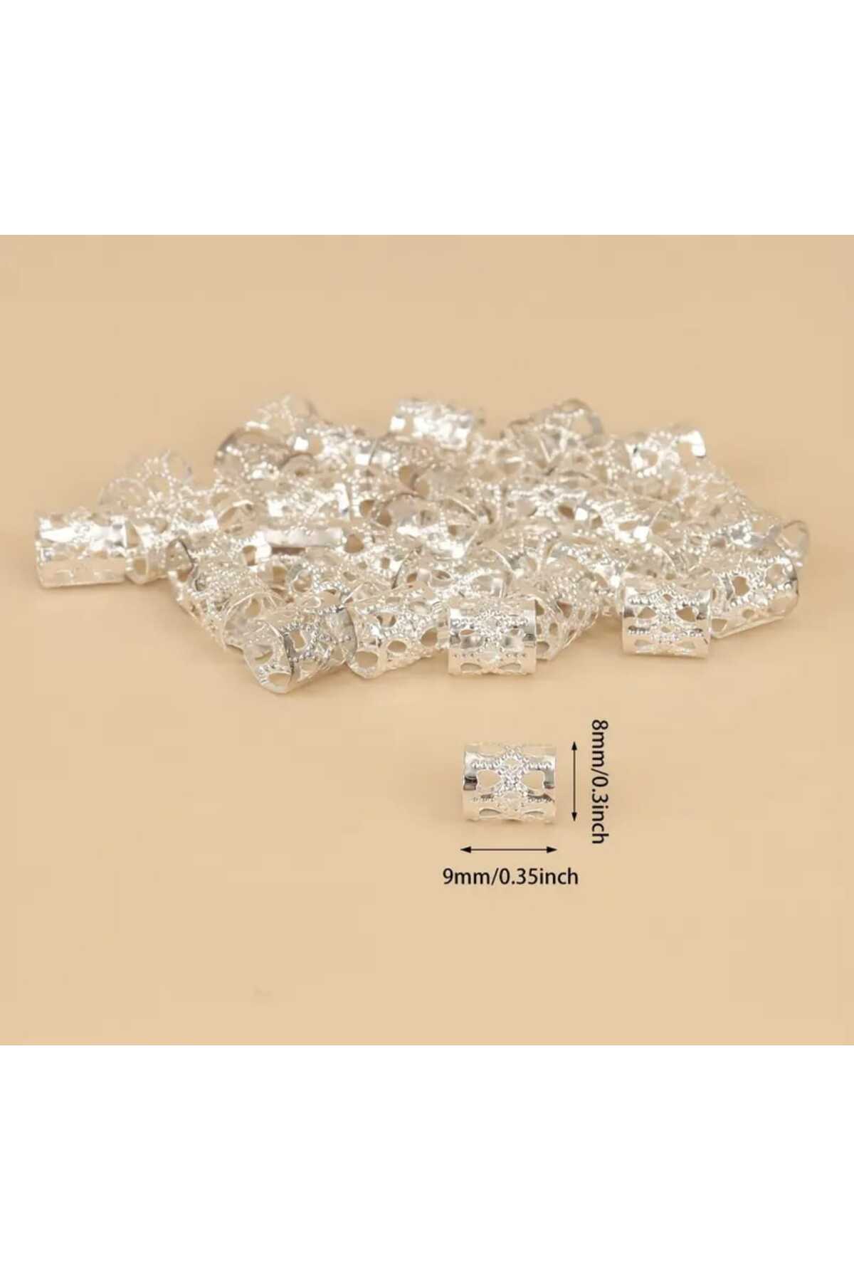 Bohem Saç Halkası-saç Küpesi Oyuk Çiçek Tasarım 10 Lu Hair Charms (bc-1184 )