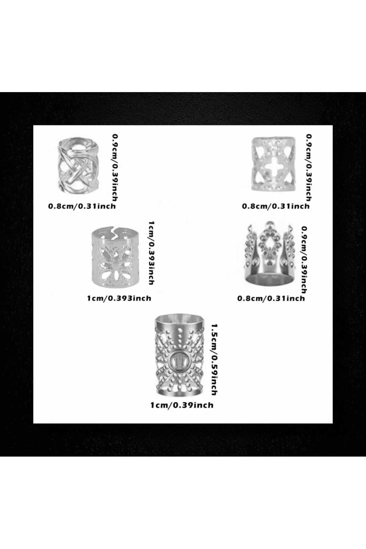 Bohem Saç Halkası-saç Küpesi Taçlı 10 'lu Hair Charms (BC-1151)