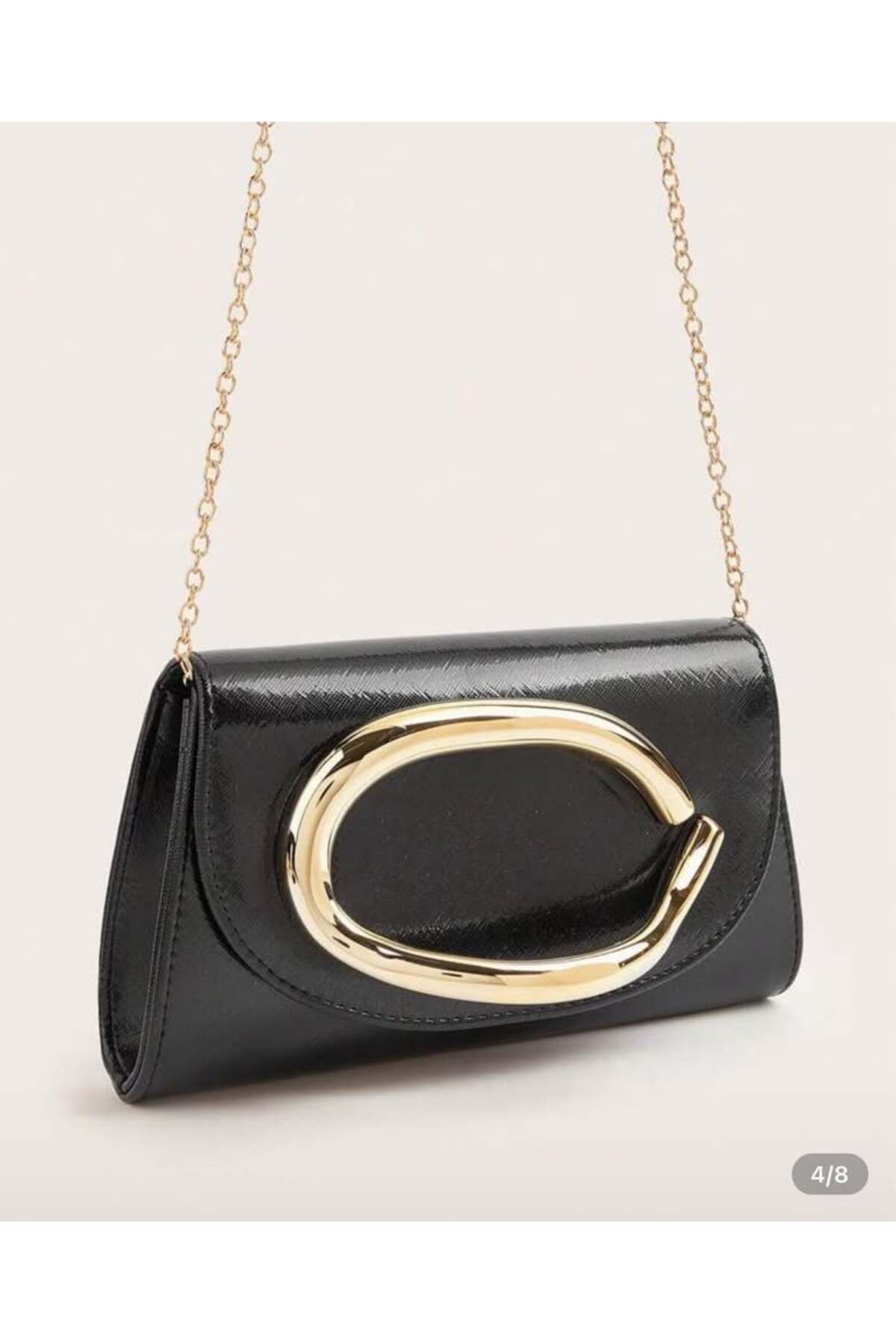 Kadın Metalik Aksanlı Clutch El Çantası (BC-1229)