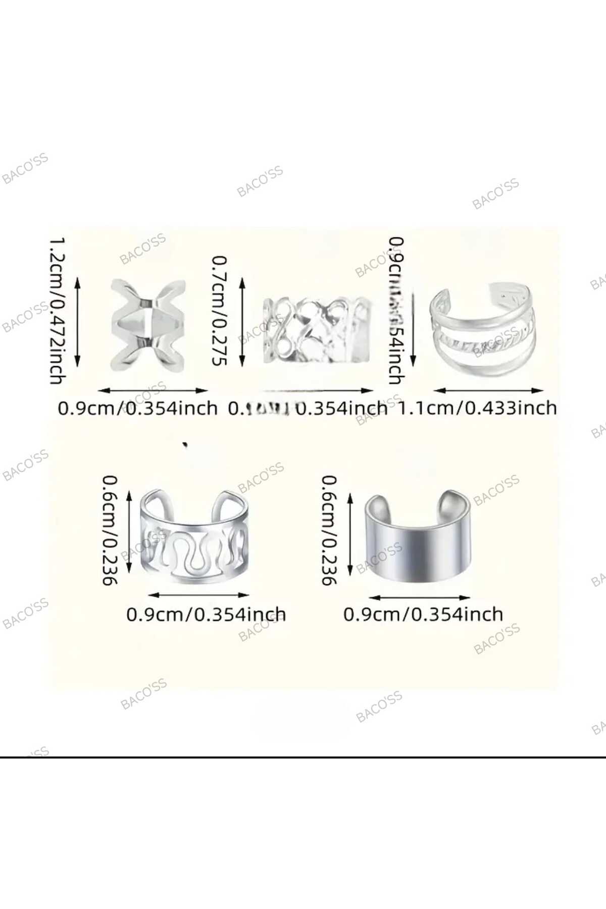 Bohem Saç Halkası-Saç Küpesi Seti Modern Stil 10 Lu Hair Charms ( BC-1220 )