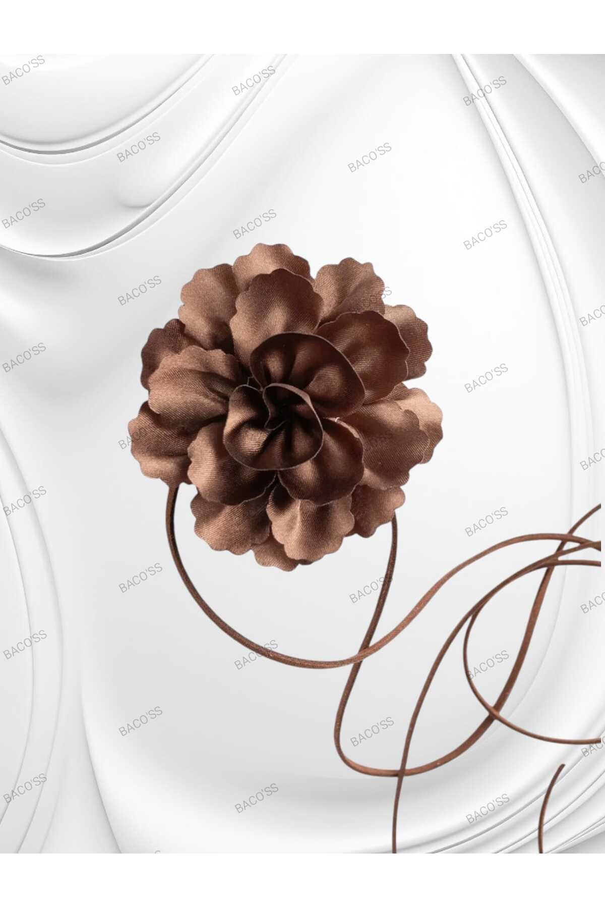 CHOKER KOLYE SATEN  GÜL TIRTIKLI TASARIM (BC-1144 )