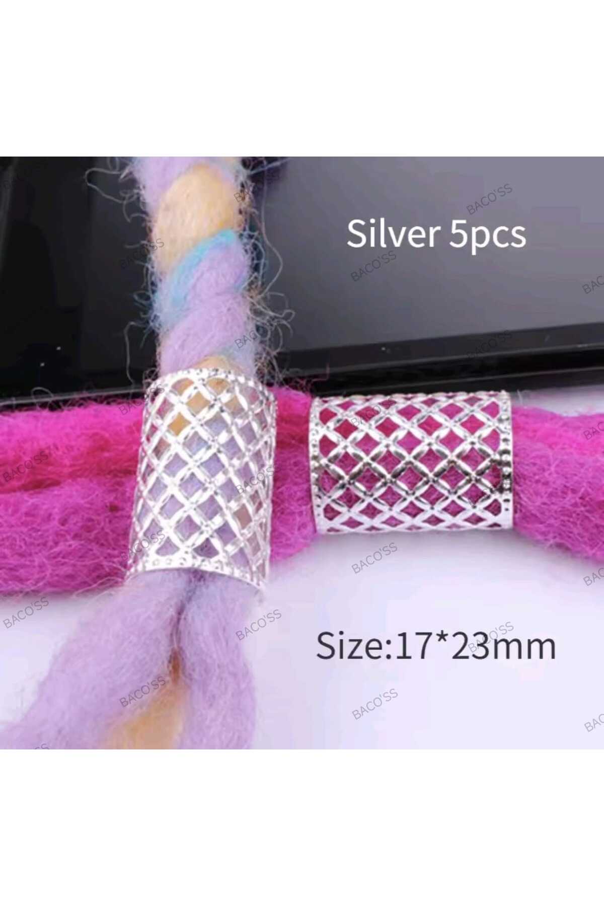 Bohem Saç Halkası-saç Küpesi Seti Silindir Model 5 'li Hair Charms (bc-1222 )