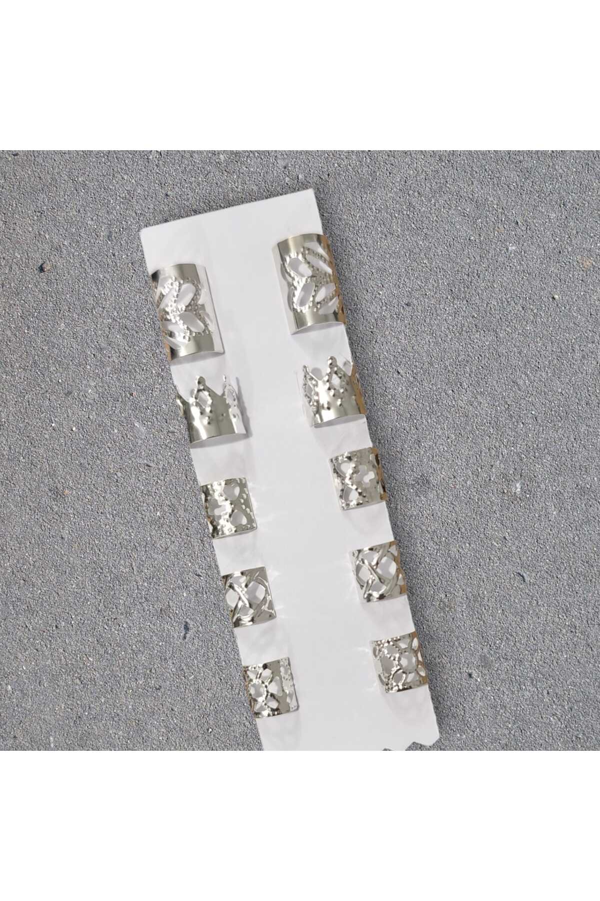 Bohem Saç Halkası-saç Küpesi Taçlı 10 'lu Hair Charms (BC-1151)