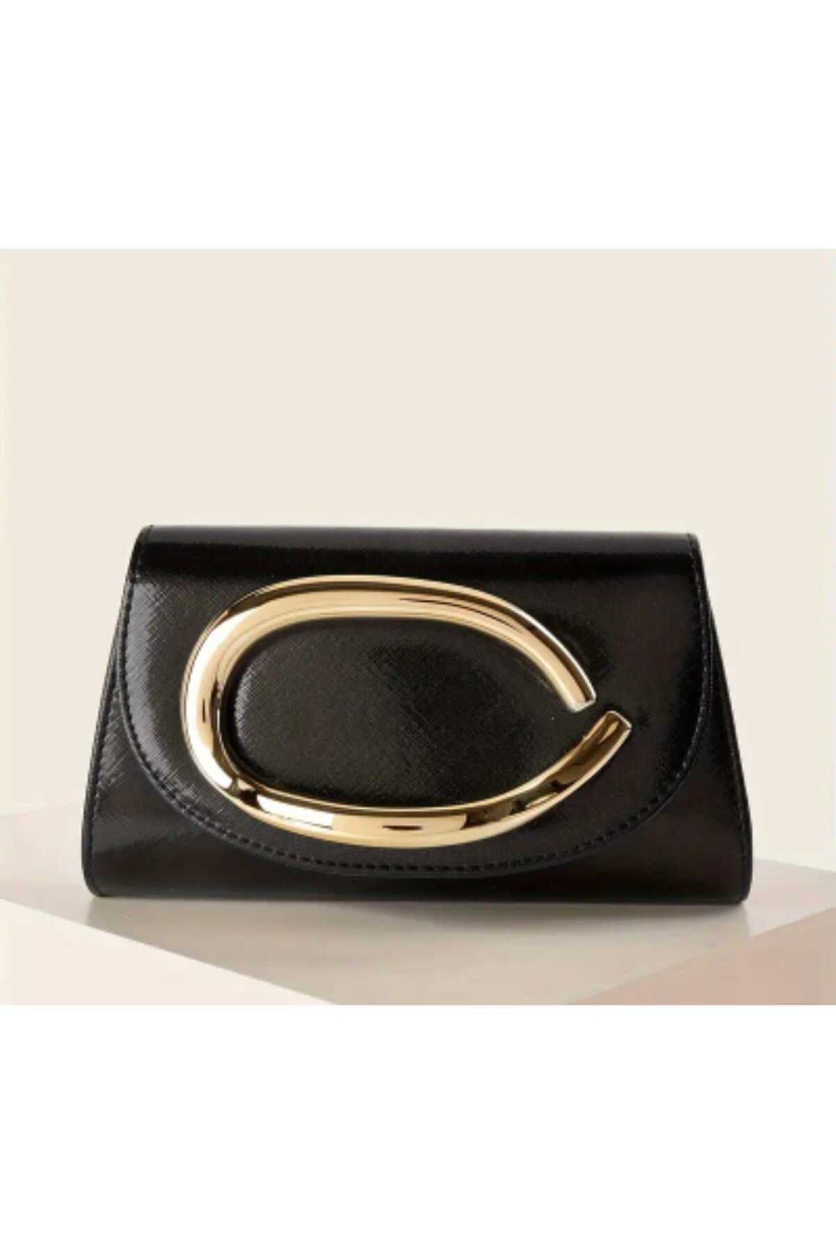 Kadın Metalik Aksanlı Clutch El Çantası (BC-1229)