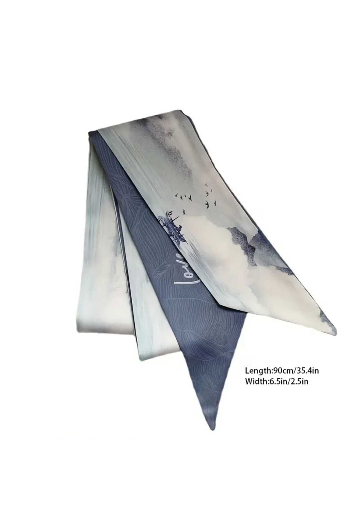 SATEN  DESENLİ SAÇ BANDI-BOYUN FULARI-ÇANTA AKSESUARI (BC-1045 )