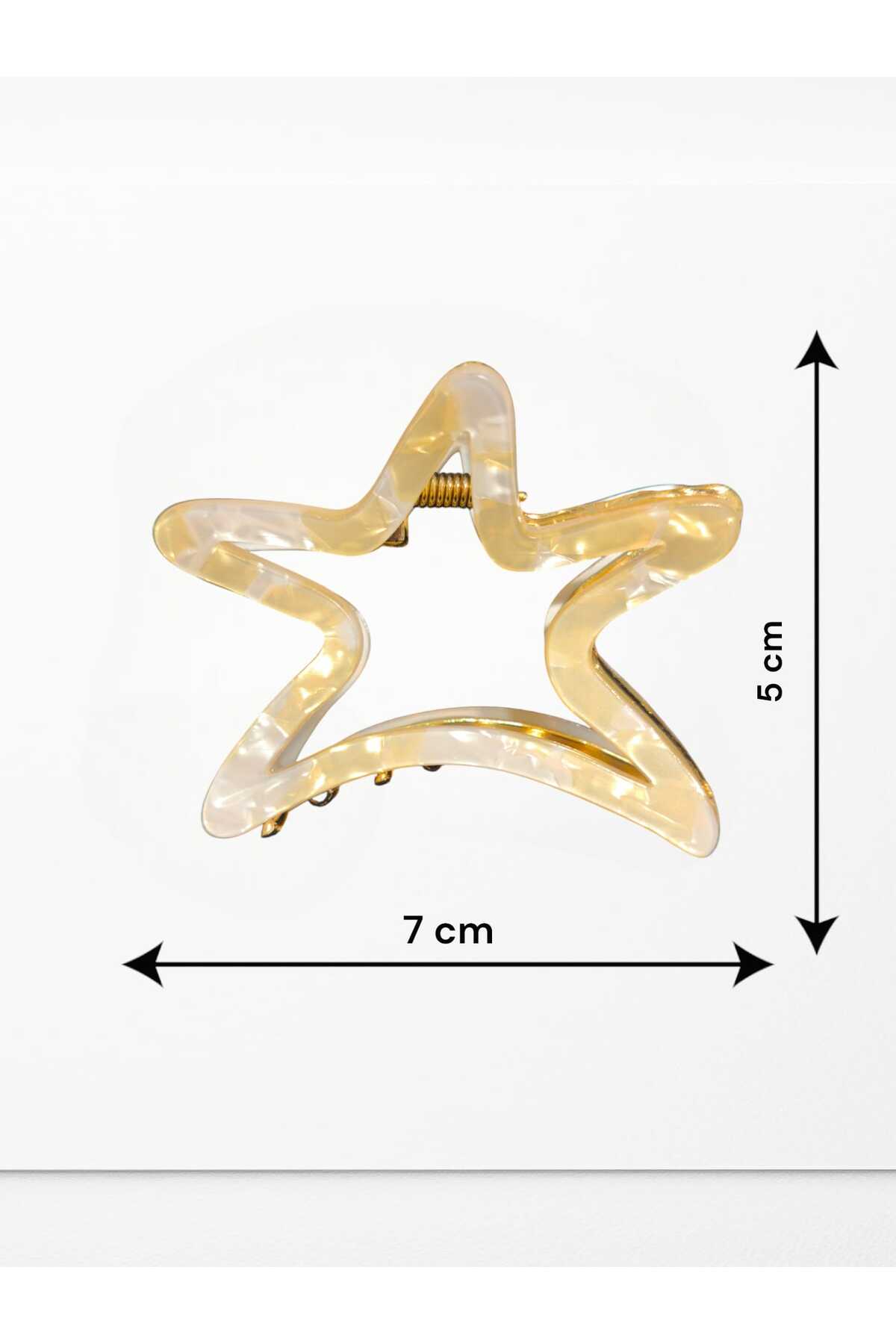 SEDEFLİ YILDIZ KEMİK METAL MANDAL TOKA ( BC-1171 )