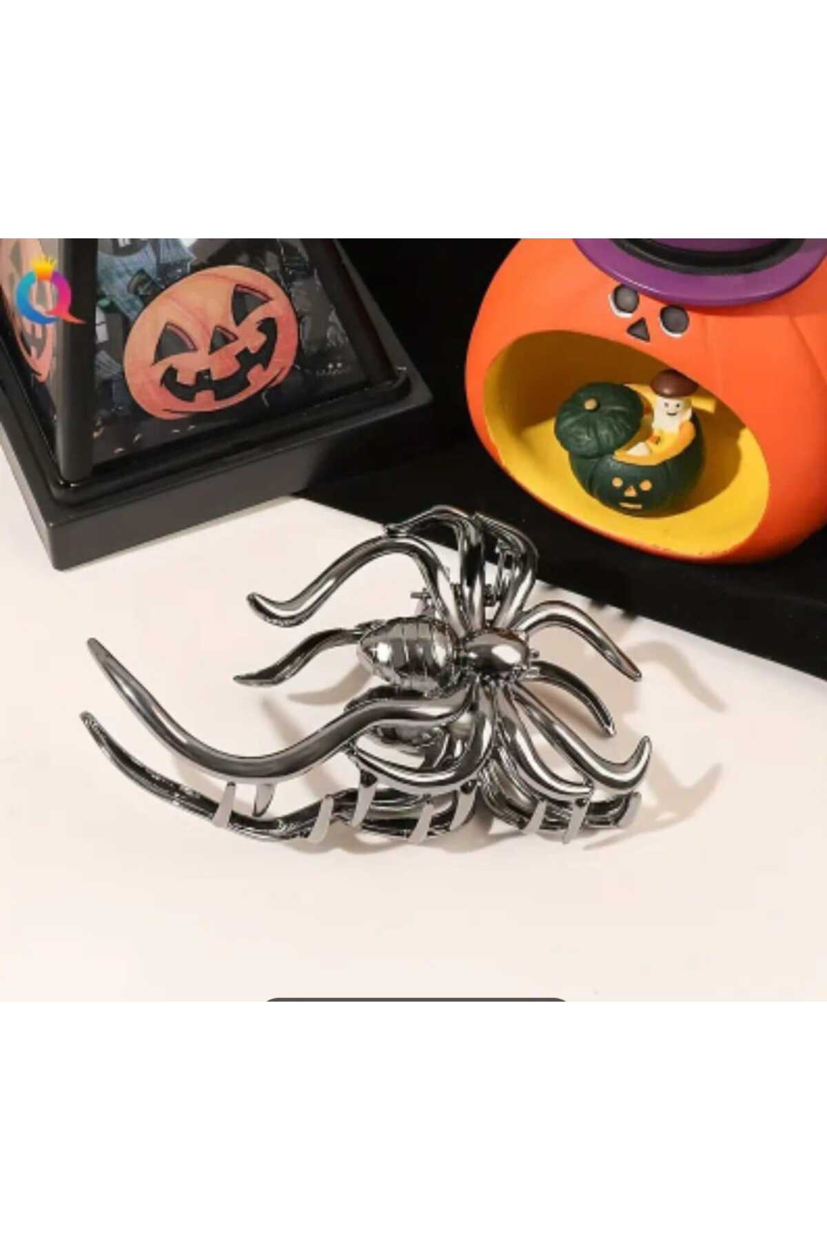 HALLOWEEN ÖRÜMCEK TASARIM -GOTİK METAL MANDAL TOKA CADILAR BAYRAMI ( BC-1015 )