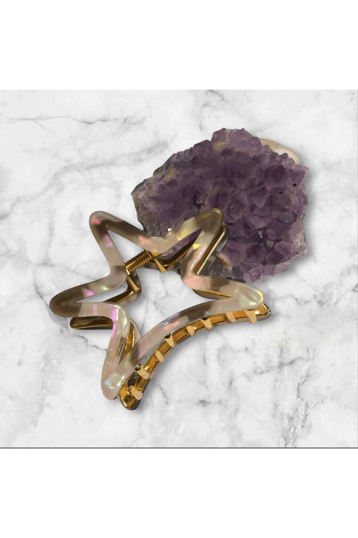 SEDEFLİ YILDIZ KEMİK METAL MANDAL TOKA ( BC-1167 )