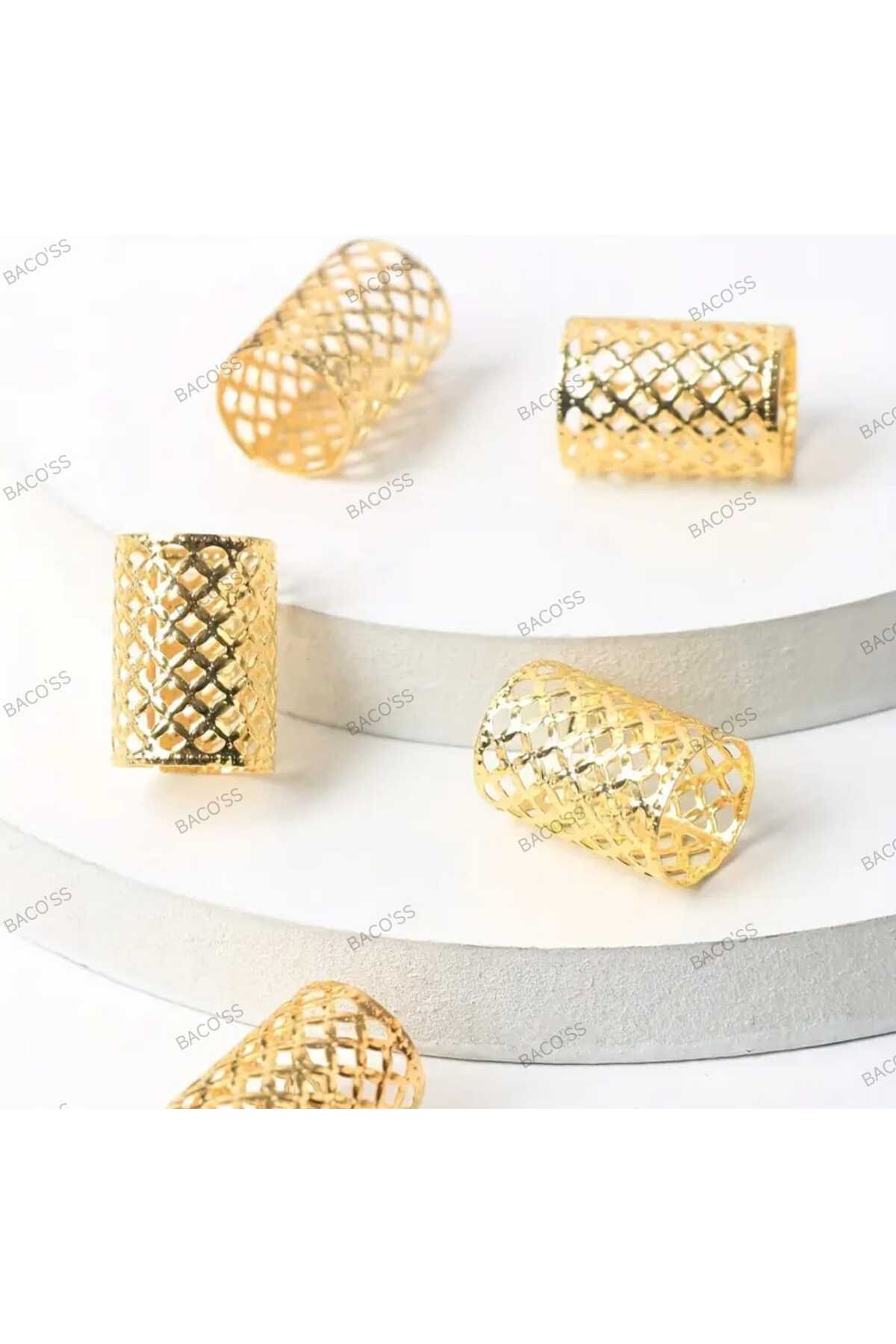 Bohem Saç Halkası-Saç Küpesi Seti Silindir Model 5 'li Hair Charms (BC-1221 )