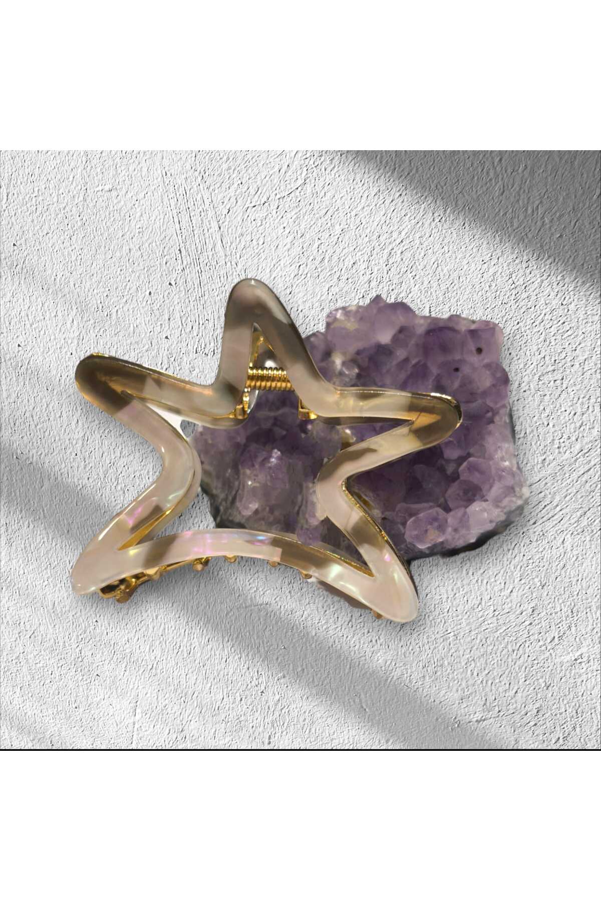 SEDEFLİ YILDIZ KEMİK METAL MANDAL TOKA ( BC-1167 )