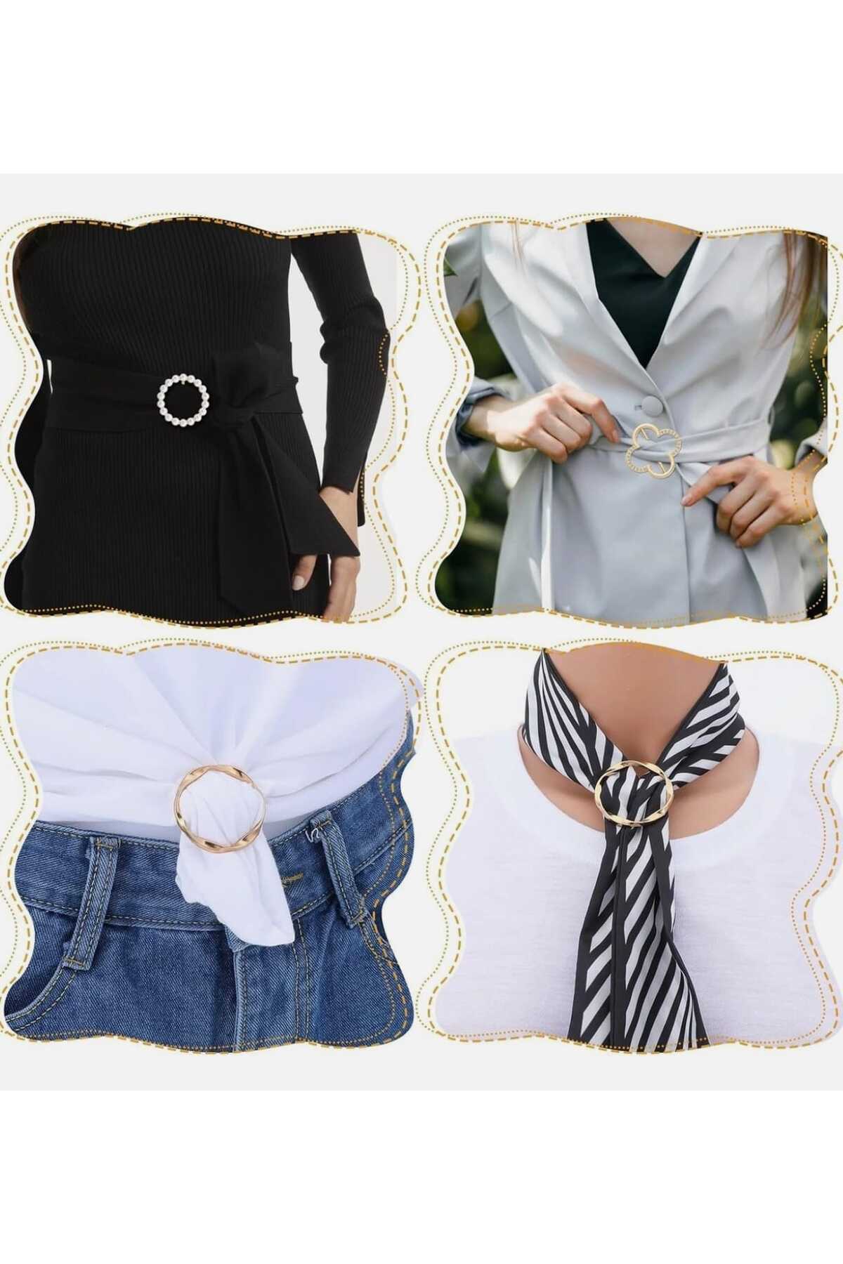 ŞAL EŞARP FULAR TOKASI-KLİPSİ 4 LÜ SET (BC-1244)