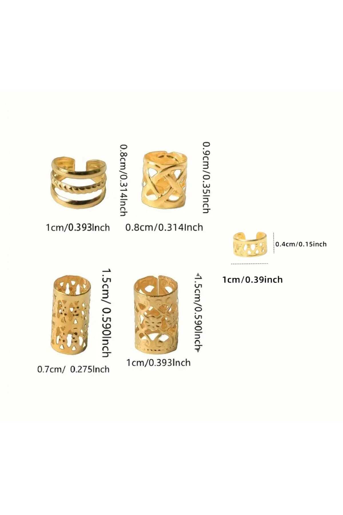 Bohem Saç Halkası-Saç Küpesi Prenses model 10 'lu Hair Charms (BC-1226 )