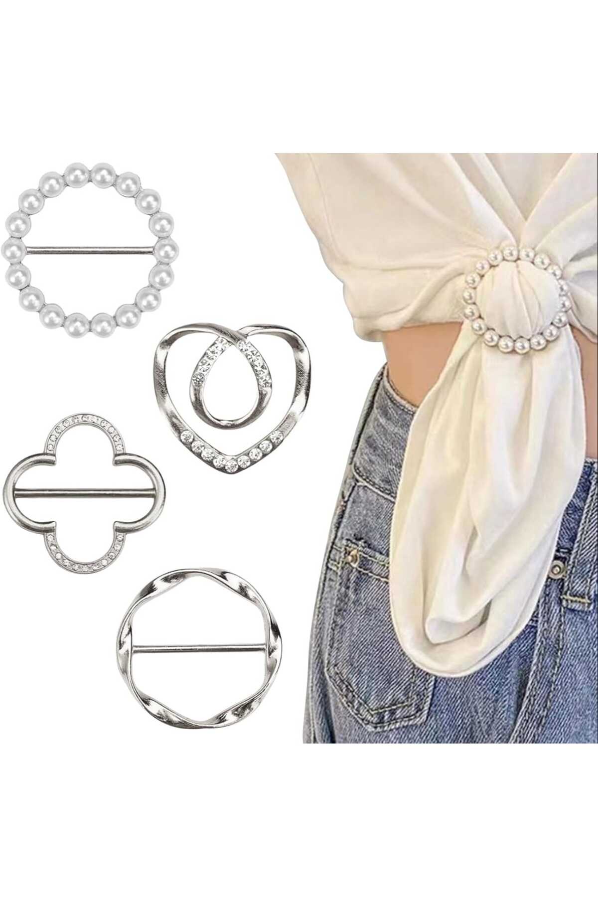 ŞAL EŞARP FULAR TOKASI-KLİPSİ 4 LÜ SET (BC-1244)