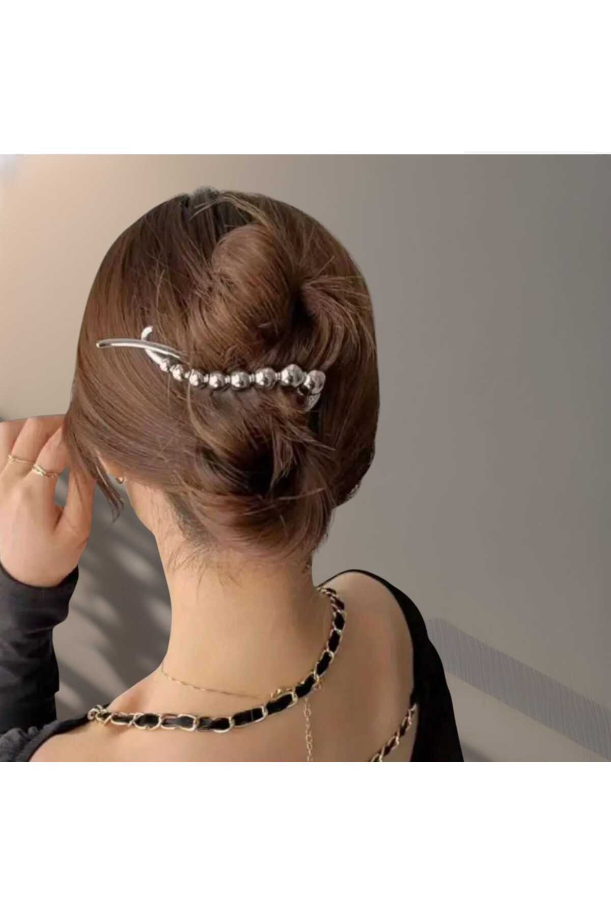 MİNİMALİST VİNTAGE TWİST METAL MANDAL TOKA (BC-1182 )