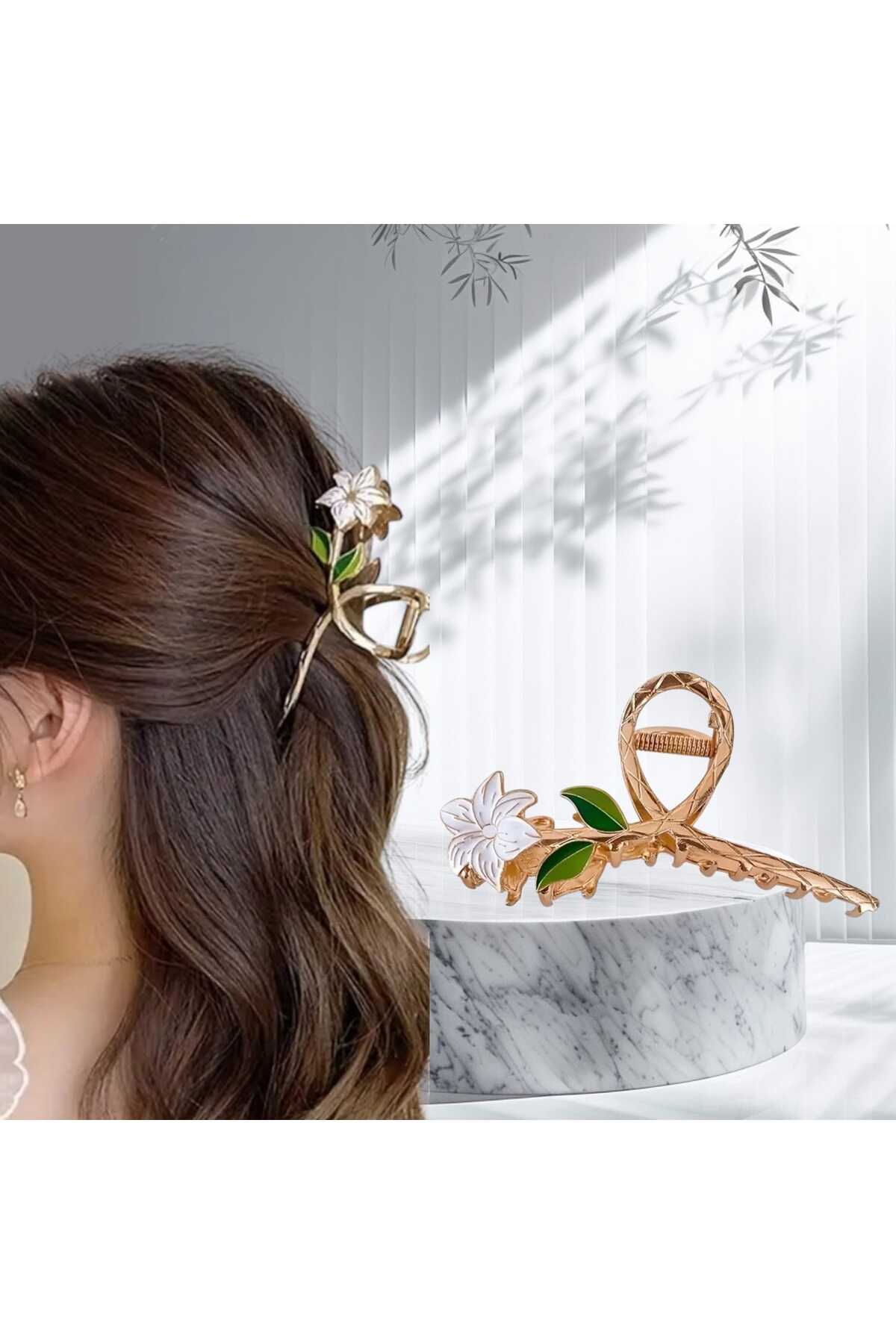 ZAMBAK ÇİÇEK TASARIM METAL MANDAL TOKA ( BC-1049 )