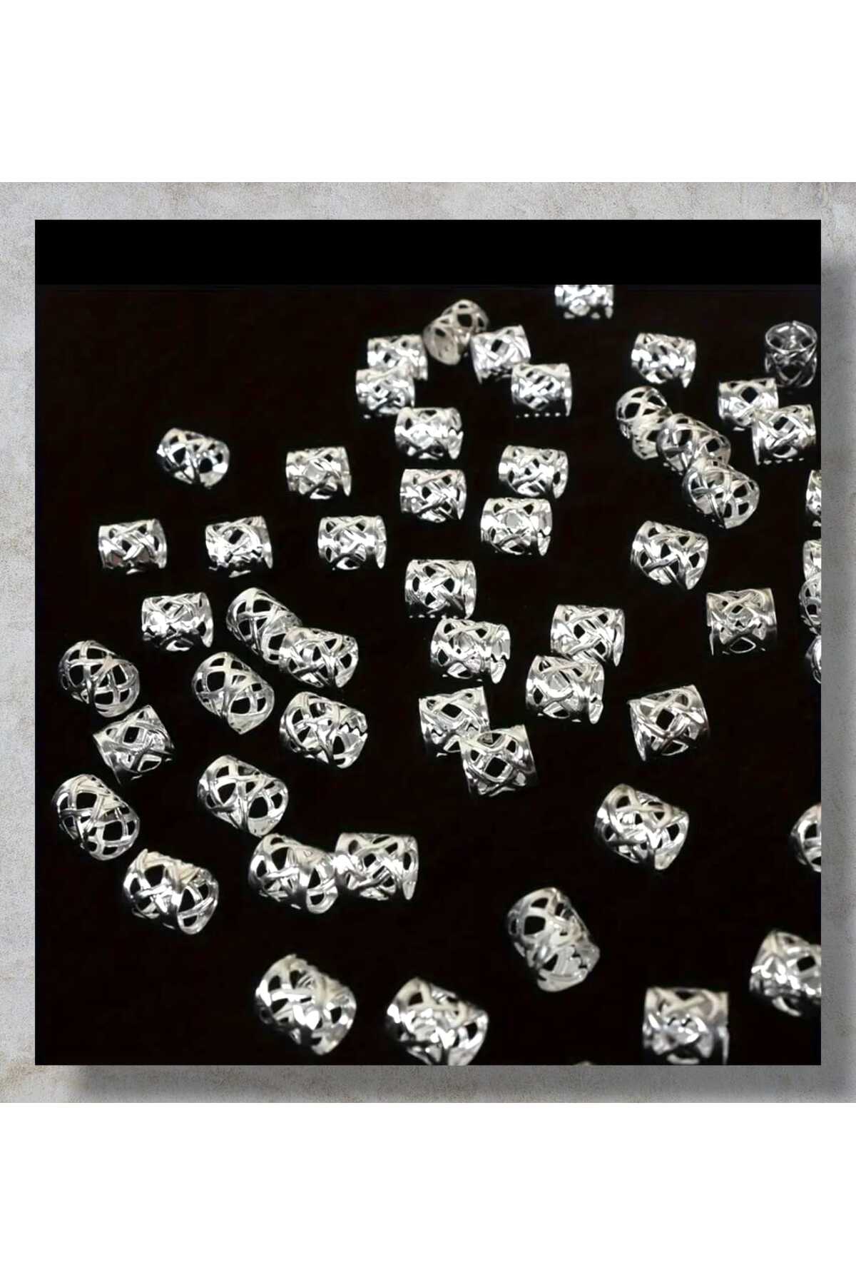 Bohem Saç Halkası Saç Küpesi Kafes Model 10 Lu Hair Charms ( Bc-1036 )