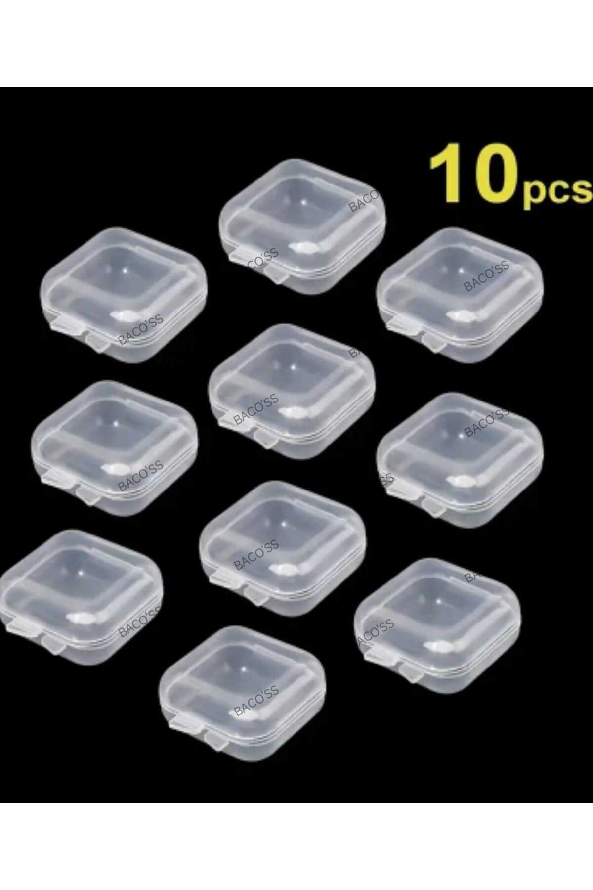 ŞEFFAF TAKI-KÜPE-TOKA VE AKSESUAR KUTUSU 10 'LU 3,5X3,5 (BC-1242 )