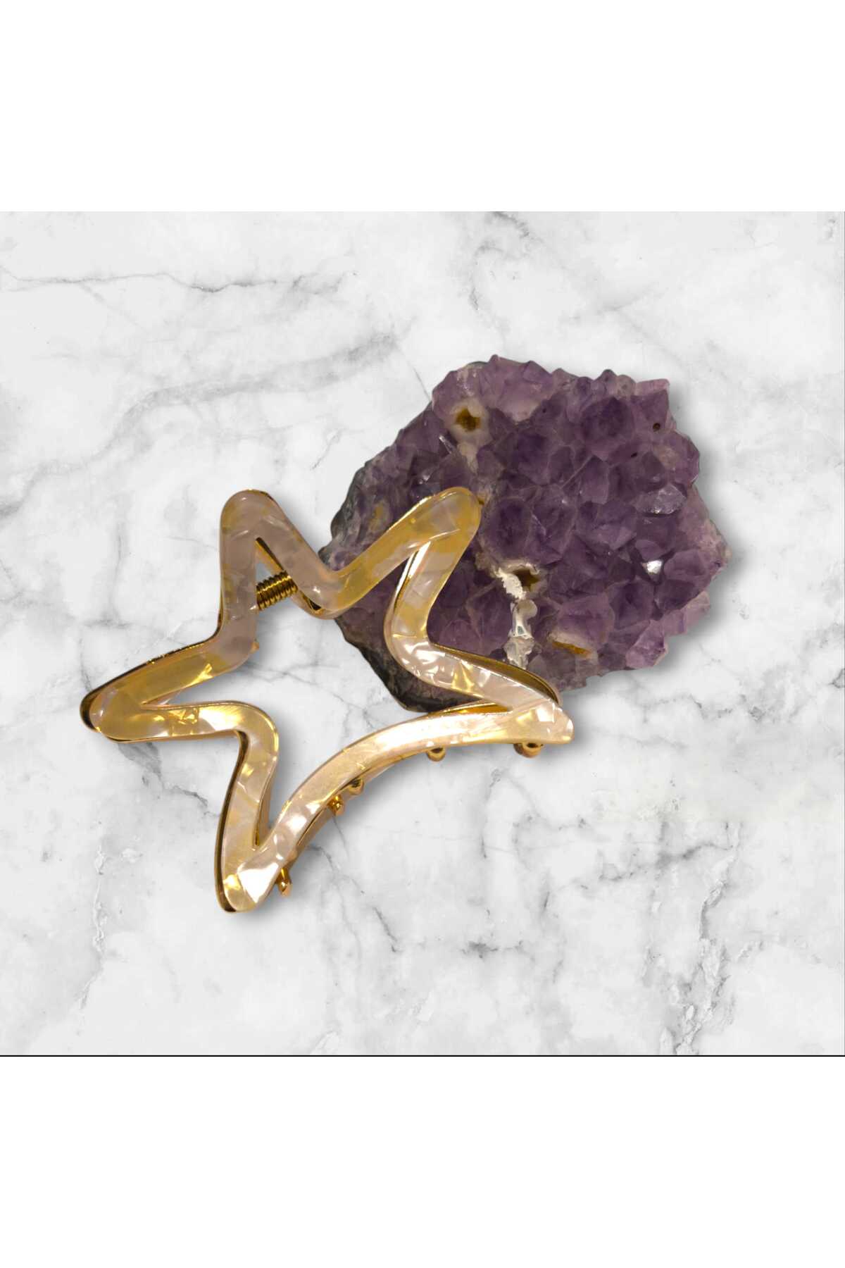 SEDEFLİ YILDIZ KEMİK METAL MANDAL TOKA ( BC-1171 )