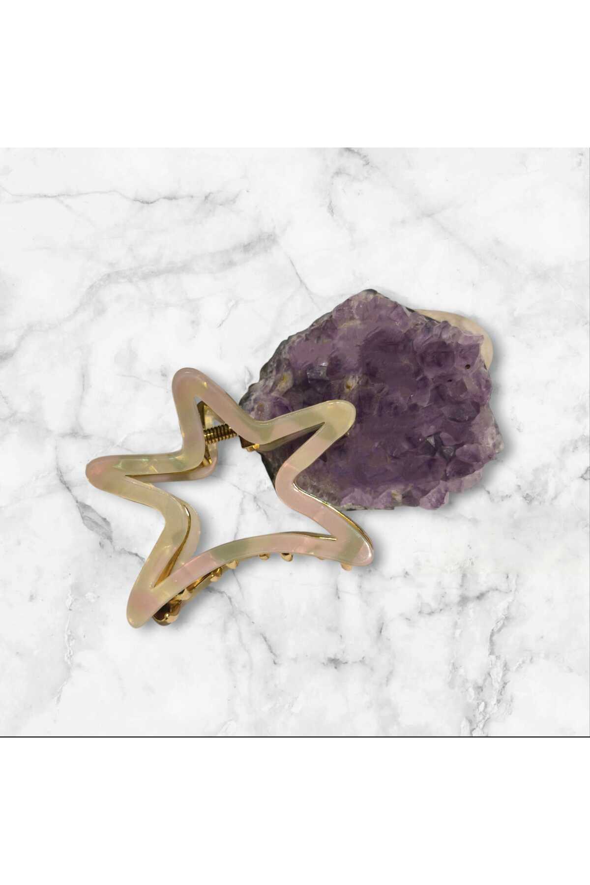 SEDEFLİ YILDIZ KEMİK METAL MANDAL TOKA ( BC-1169 )