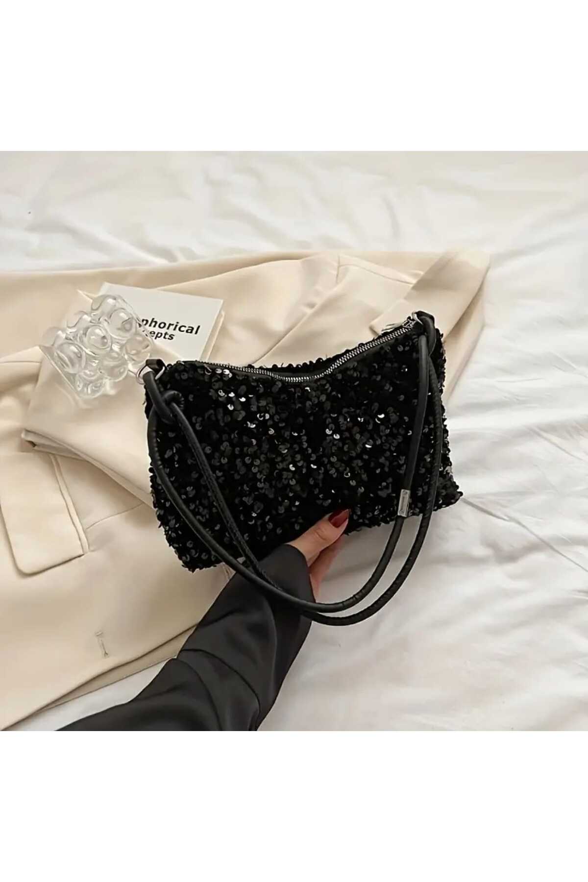 Kadın Pullu Payet Omuz Çantası (bc-1218-syh )