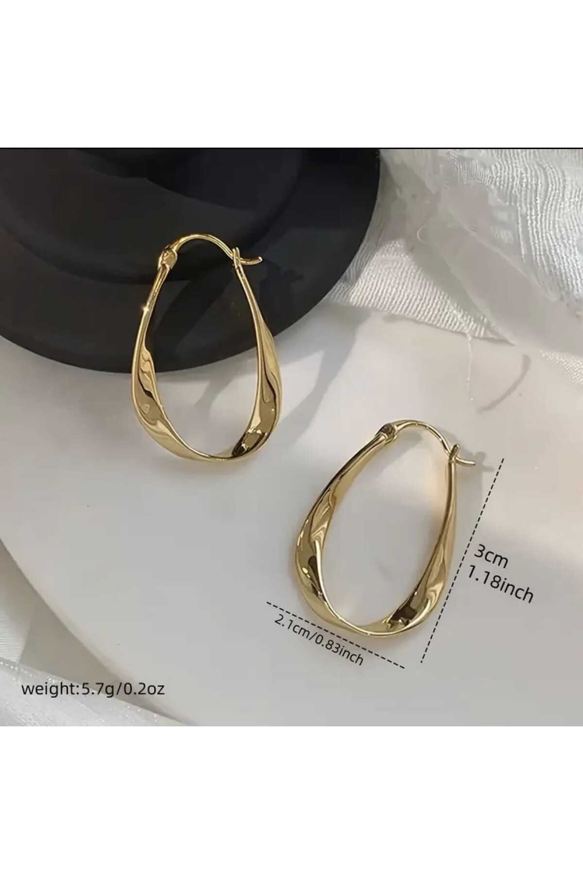 Elegant Möbiüs Tasarım Halka Küpe ( Bc-1195 )