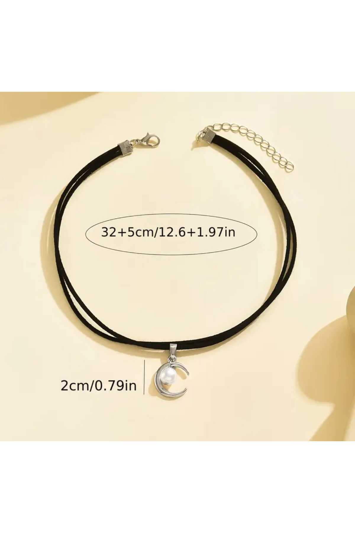 İNCİLİ AY CHOKER KOLYE (BC-1161)