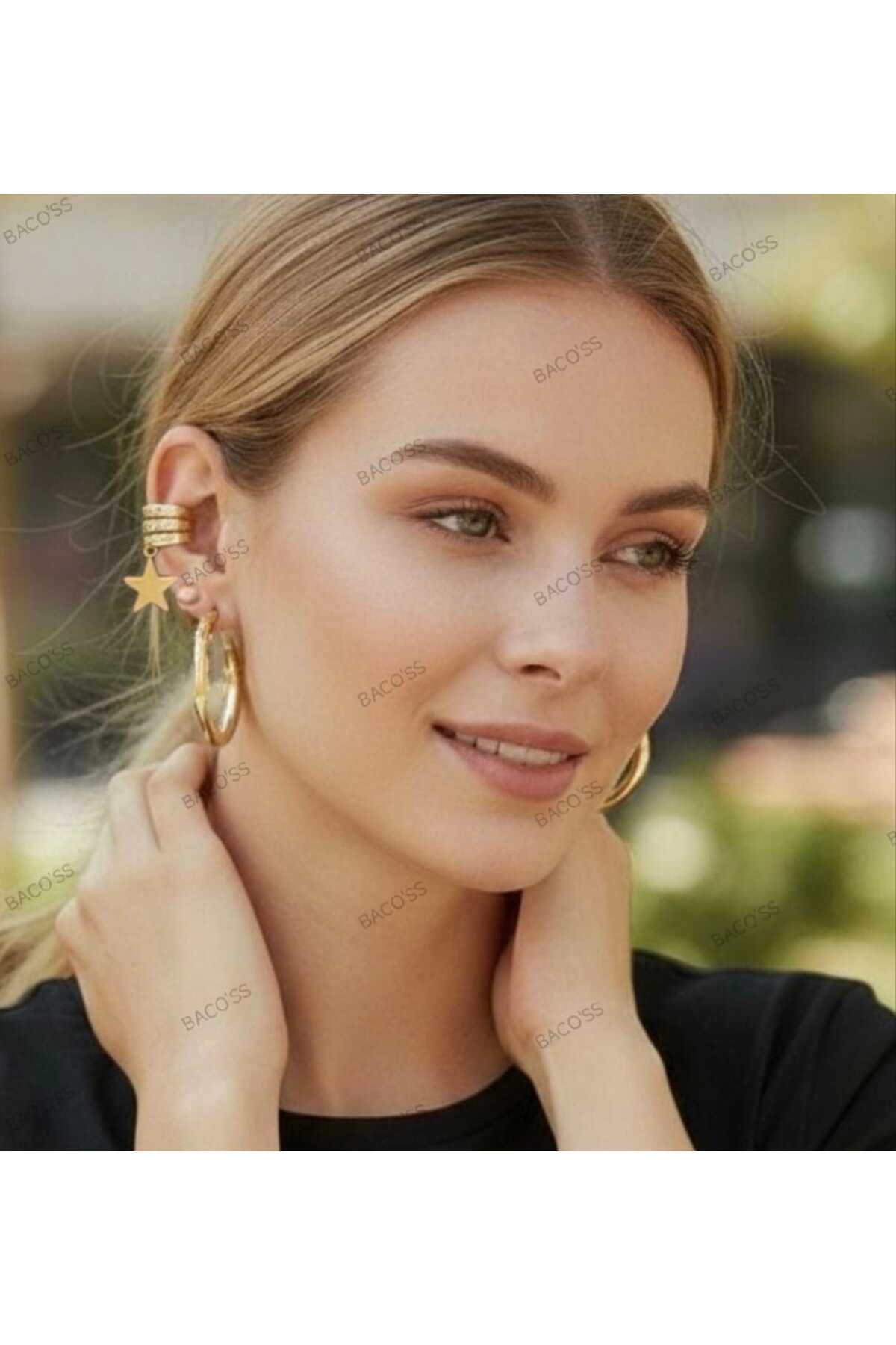 HALKA VE YILDIZLI 5 'Lİ KÜPE SETİ (BC-1247)