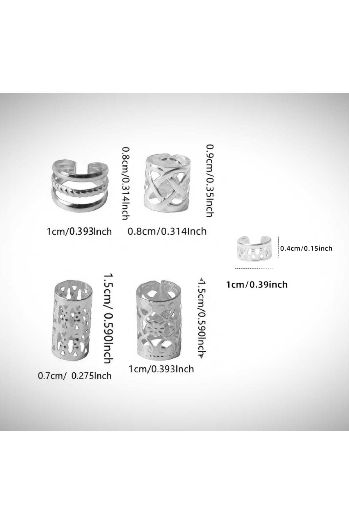 Bohem Saç Halkası-Saç Küpesi Prenses Model 10 'lu Hair Charms (BC-1225 )