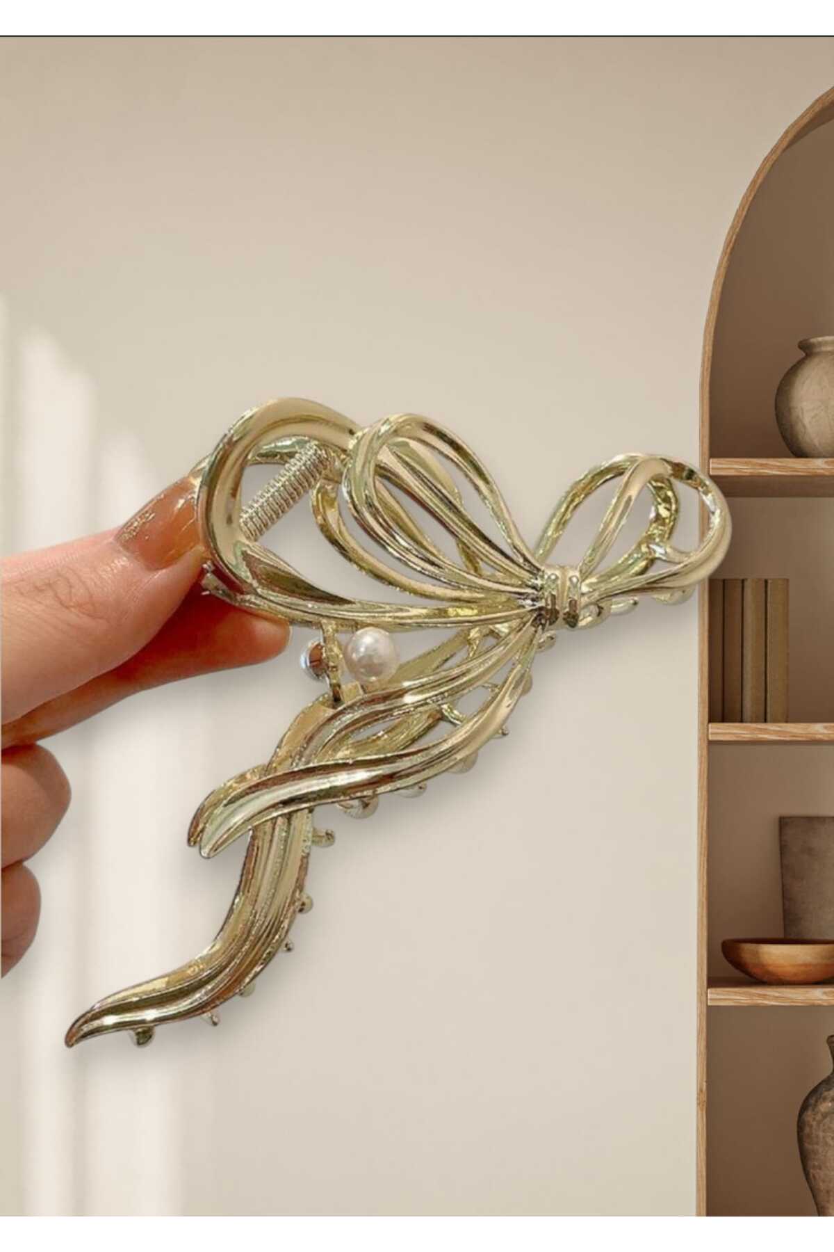 YAY FİYONK İNCİLİ TASARIM METAL MANDAL TOKA ( BC-1130 )