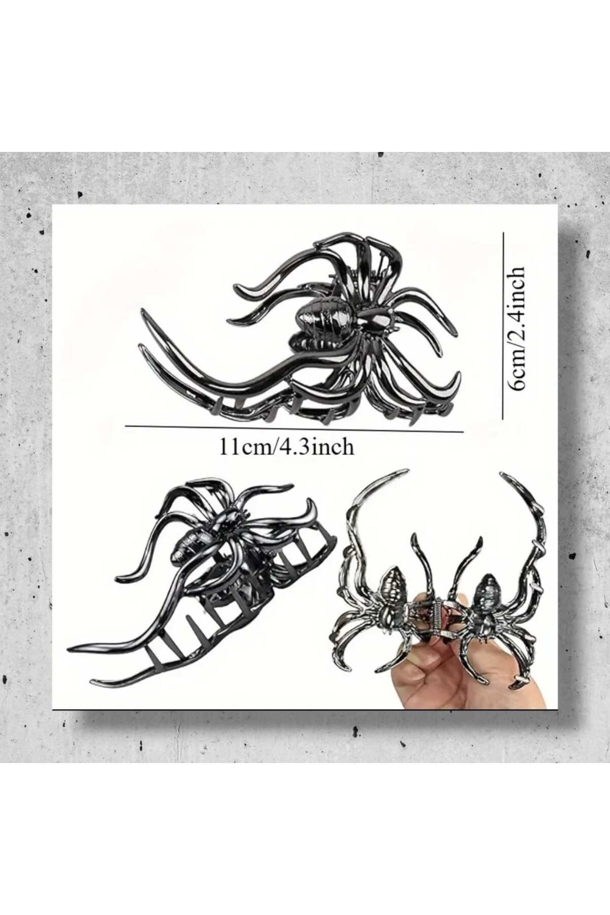 HALLOWEEN ÖRÜMCEK TASARIM -GOTİK METAL MANDAL TOKA CADILAR BAYRAMI ( BC-1015 )