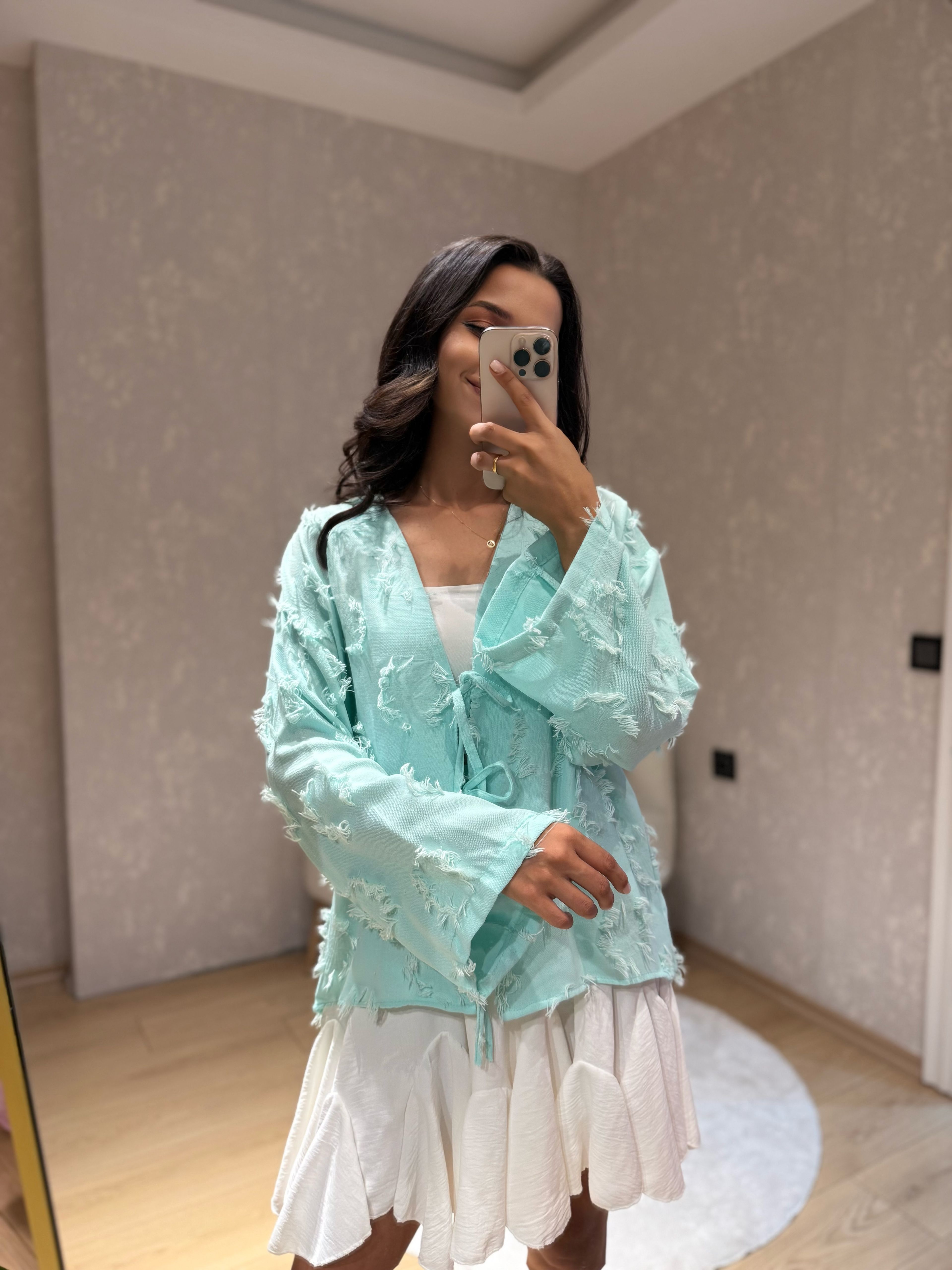 Su yeşili kimono