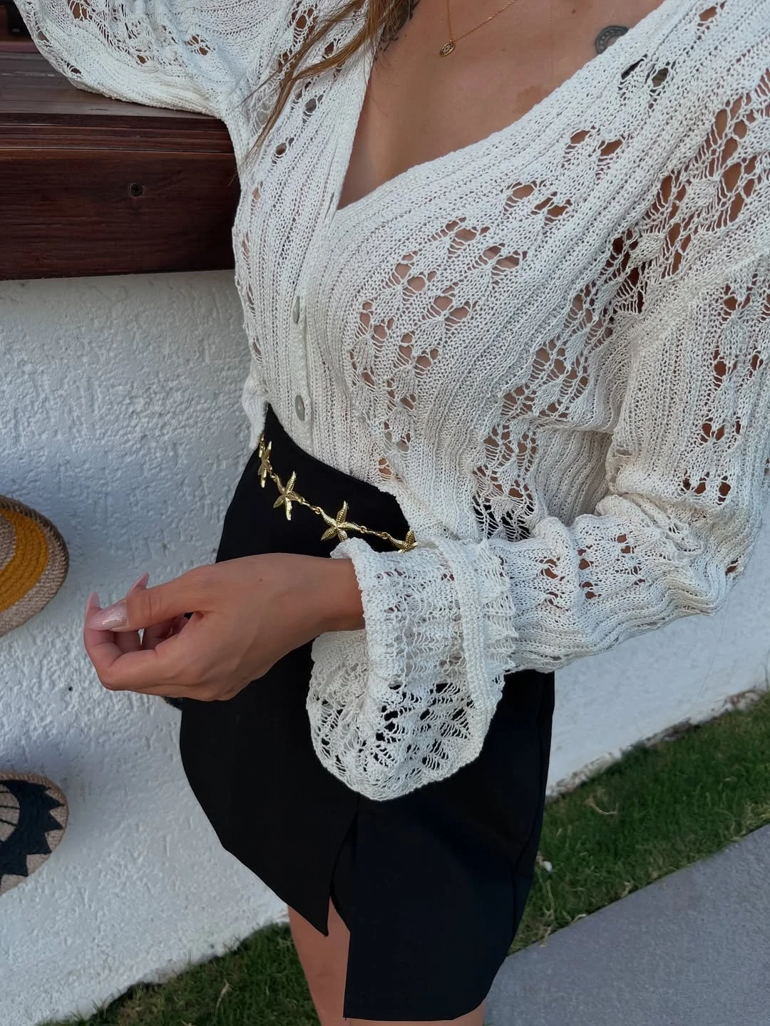 Ajurlu Kol detaylı hırka