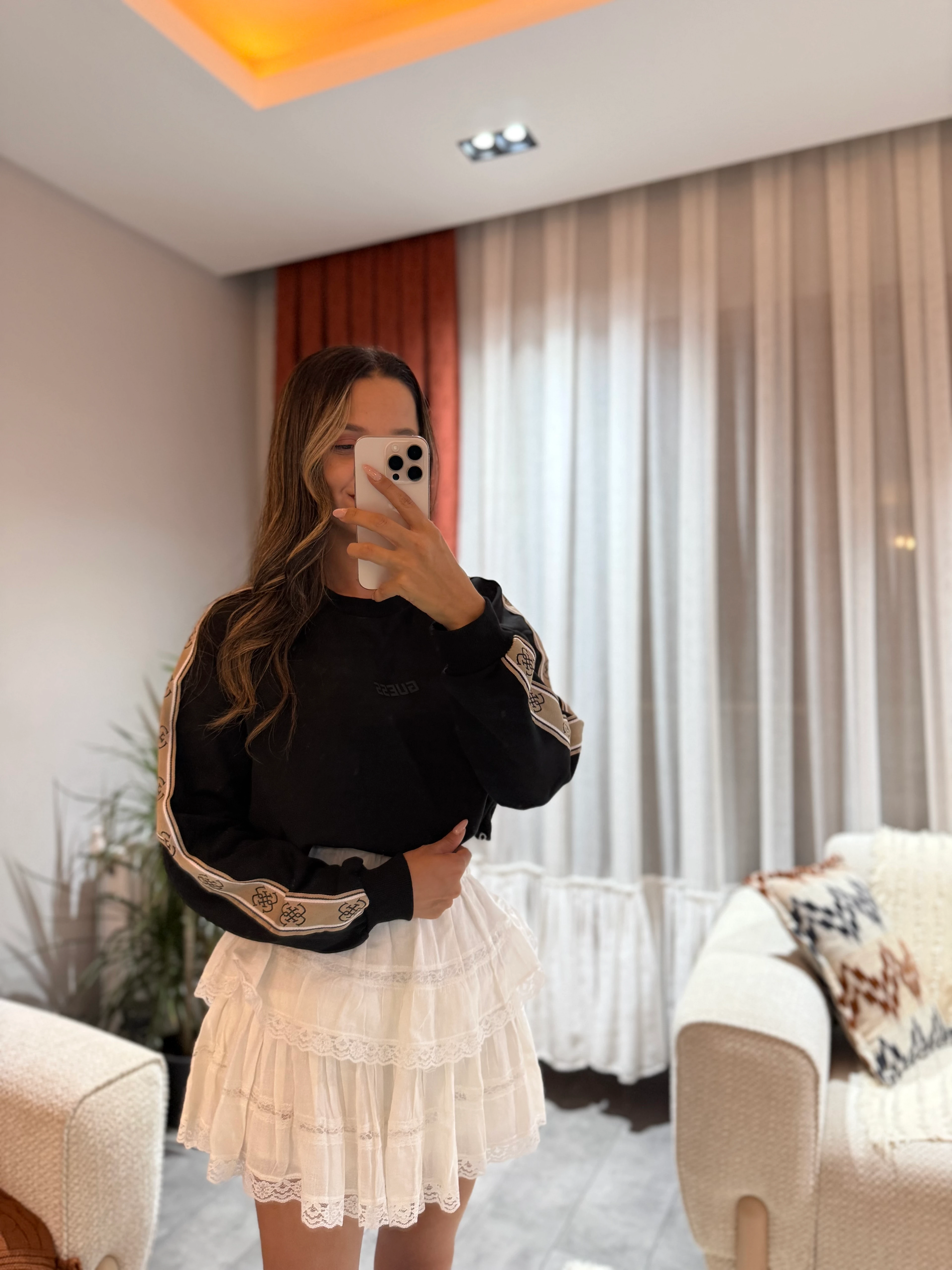 Guess Kol Şeritli Sweat 