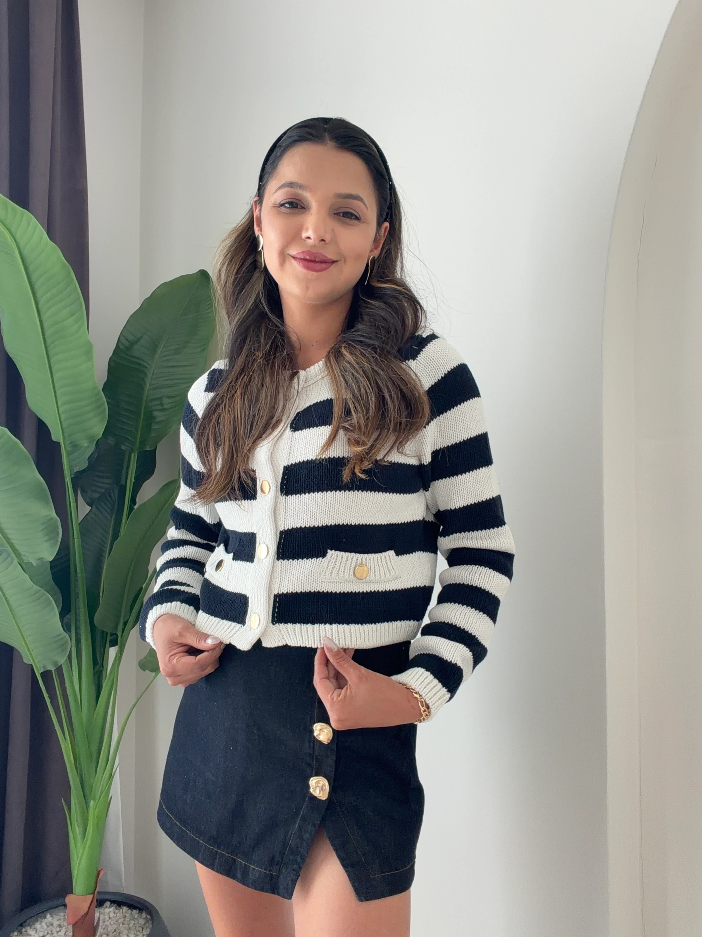 Stradi Gold Düğme Detaylı Hırka