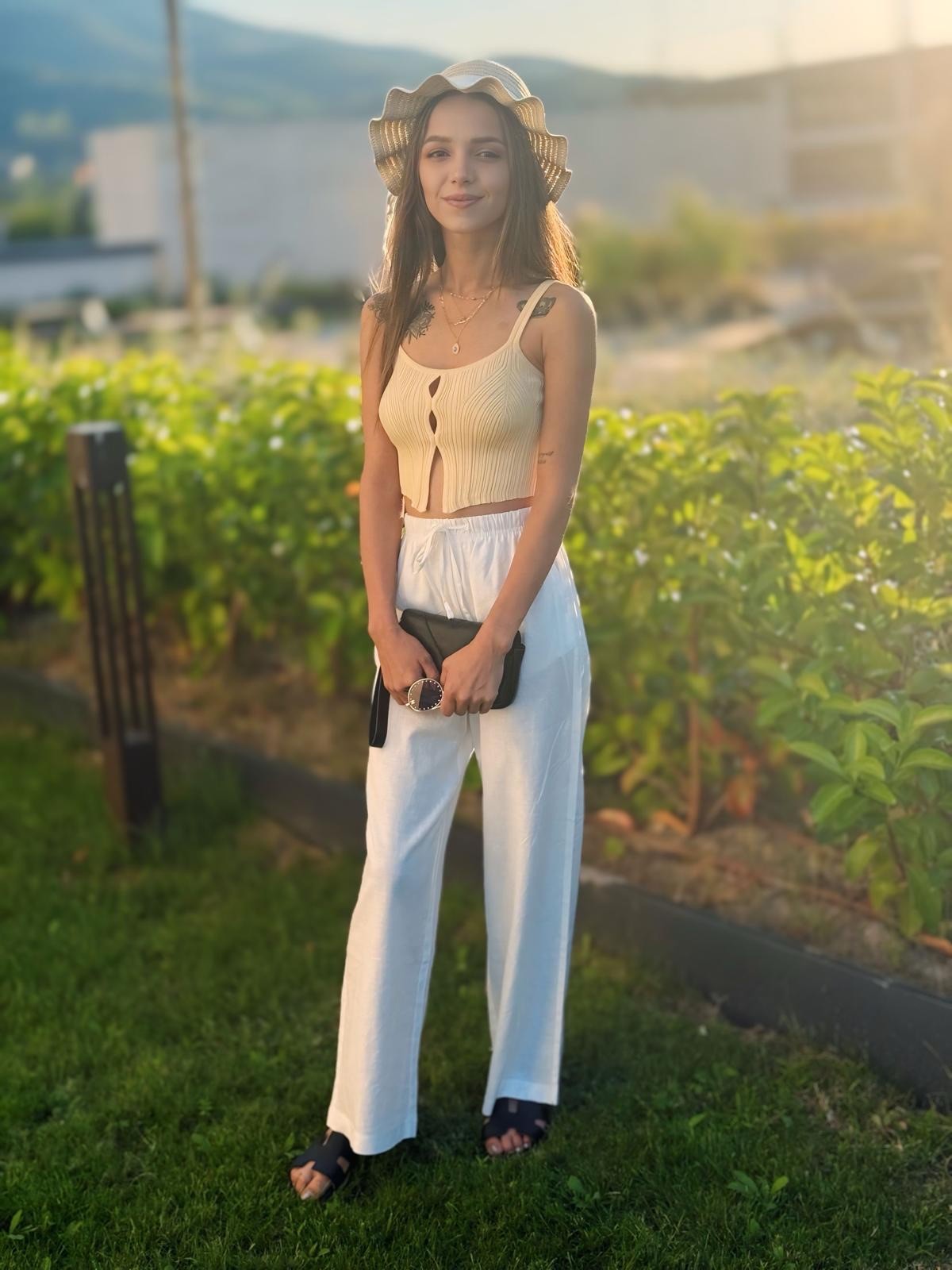 Örme Soft Sarı askılı bluz