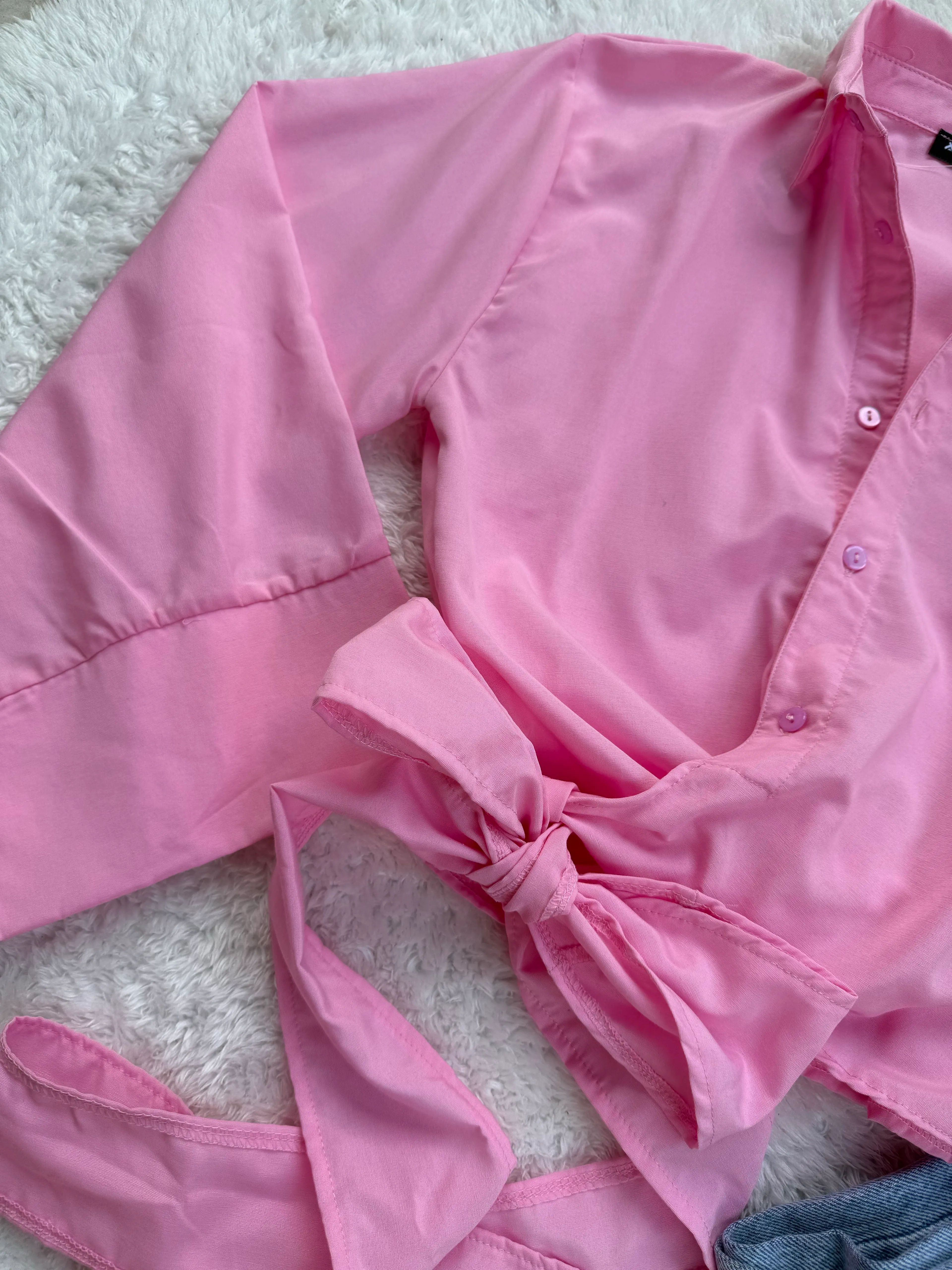 Poplin Bağlama Detaylı Gömlek