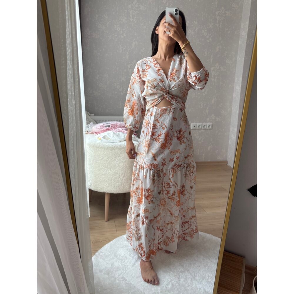 PENCERE DETAYLI ALAÇATI ELBİSE